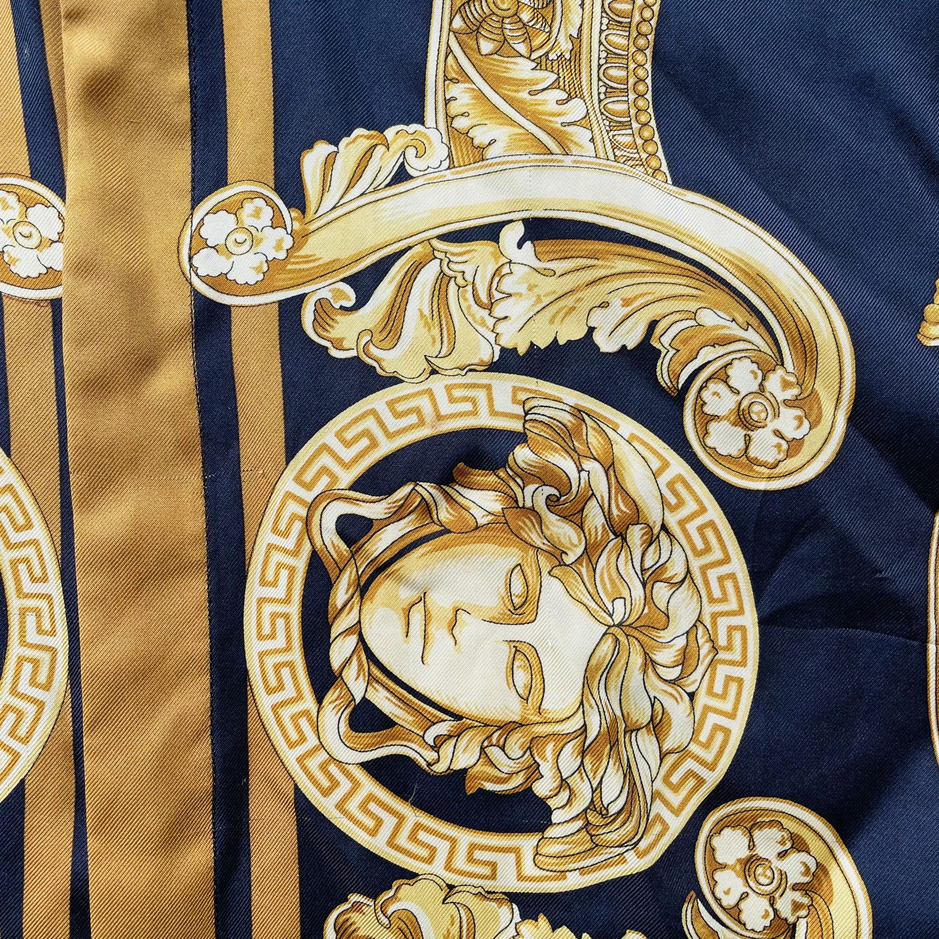Versace Versace Silk Patterned LS Shirt Men's Black & Yellow 39 Size US M / EU 48-50 / 2 - 4 Thumbnail