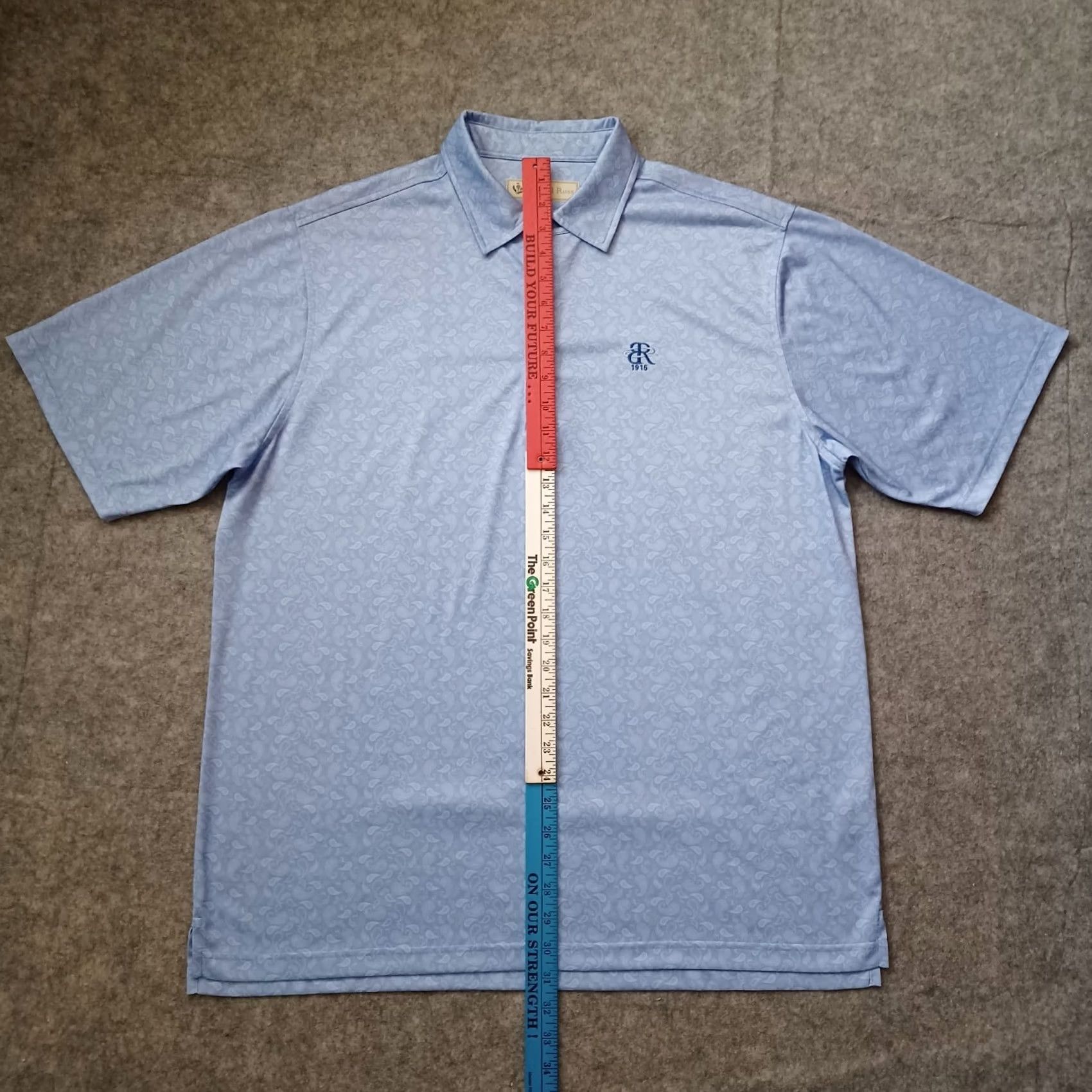 Vintage Donald Ross Shirt Polo Short Sleeve Blue Paisley Print Golf Sport Mens Large Size US L / EU 52-54 / 3 - 7 Thumbnail