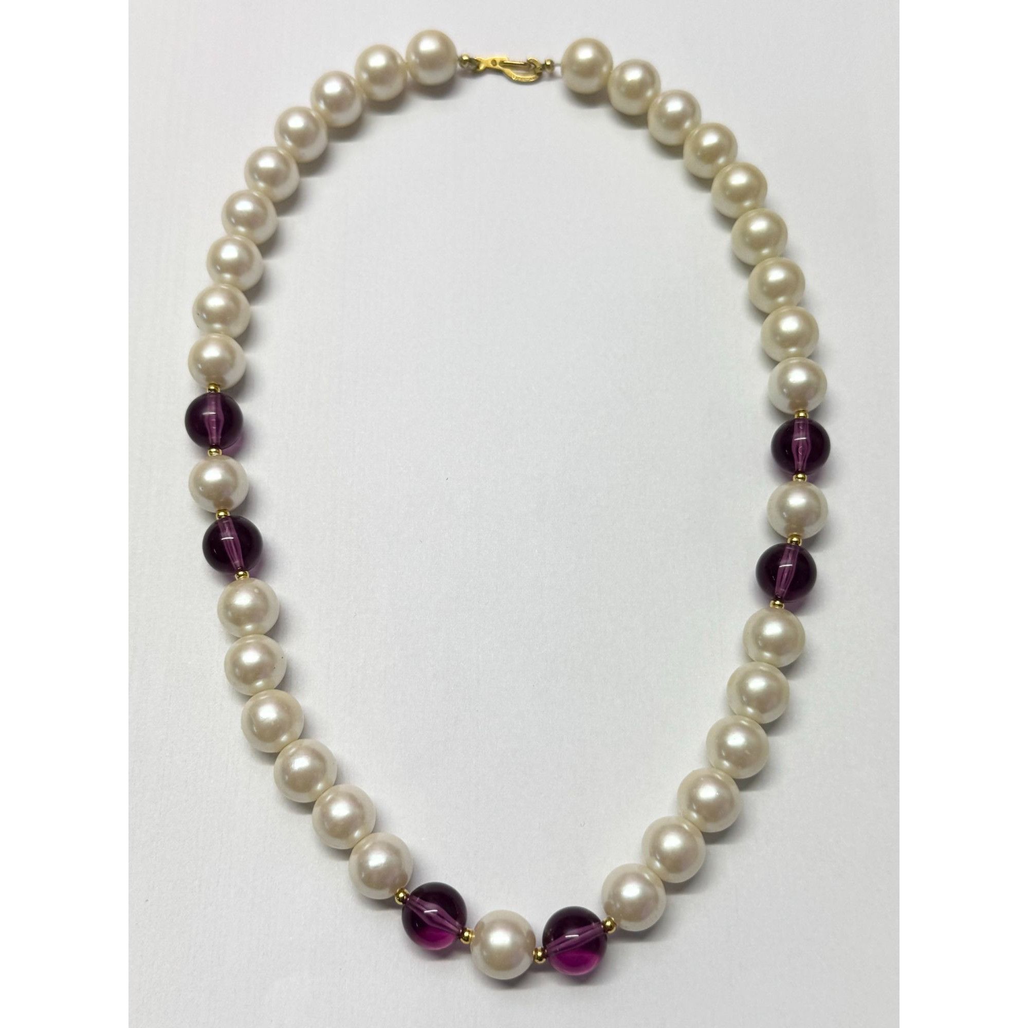 Vintage Vintage purple faux pearl beaded collar choker necklace Size ONE SIZE - 3 Thumbnail