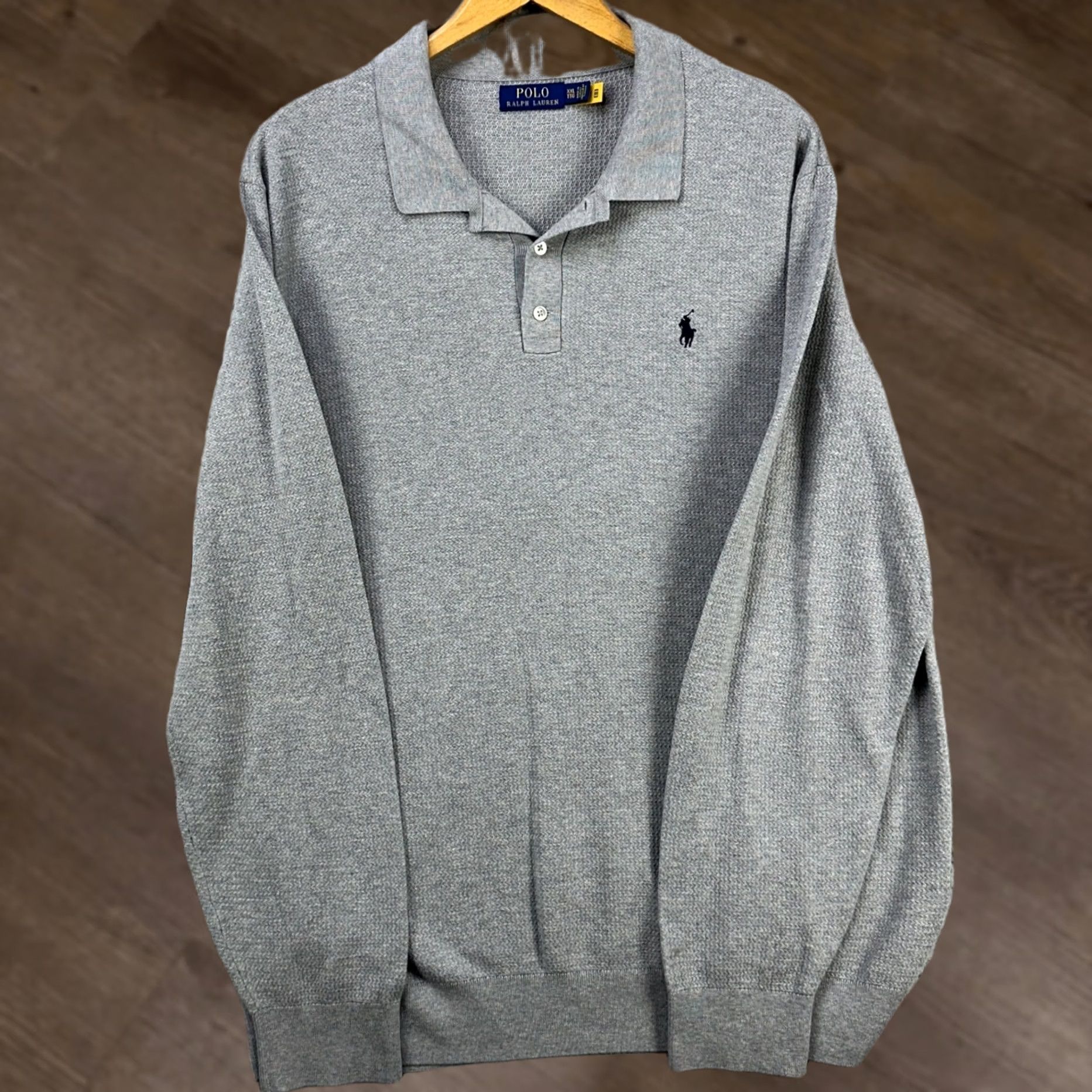 Polo Ralph Lauren VINTAGE Polo Ralph Lauren Sweatshirt Polo Mens 2XL Gray Knit Long Sleeve Rugby Pony Size US XXL / EU 58 / 5 - 1 Thumbnail