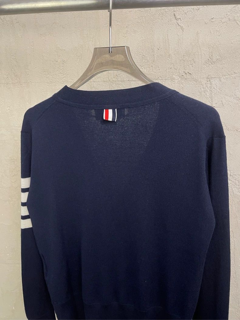 Thom Browne Thom browne Dark blue four-striped wool cardigan 2504-Nexta Size US S / EU 44-46 / 1 - 4 Thumbnail