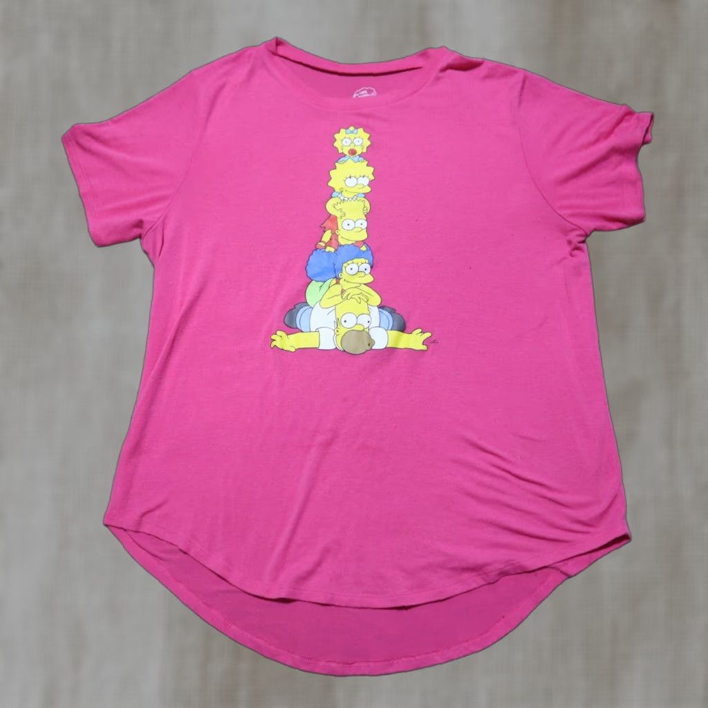Vintage VINTAGE The Simpsons Pink Short Sleeve Tee T-Shirt Adult Women's 2XL Pink Shirt Womens Nike Size XXL / US 16-18 / IT 52-54 - 1 Thumbnail