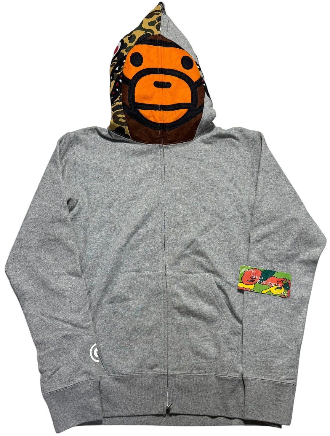 Bape BAPE Milo/ Shark Full Zip Hoodie Gray Size US L / EU 52-54 / 3 - 1 Thumbnail