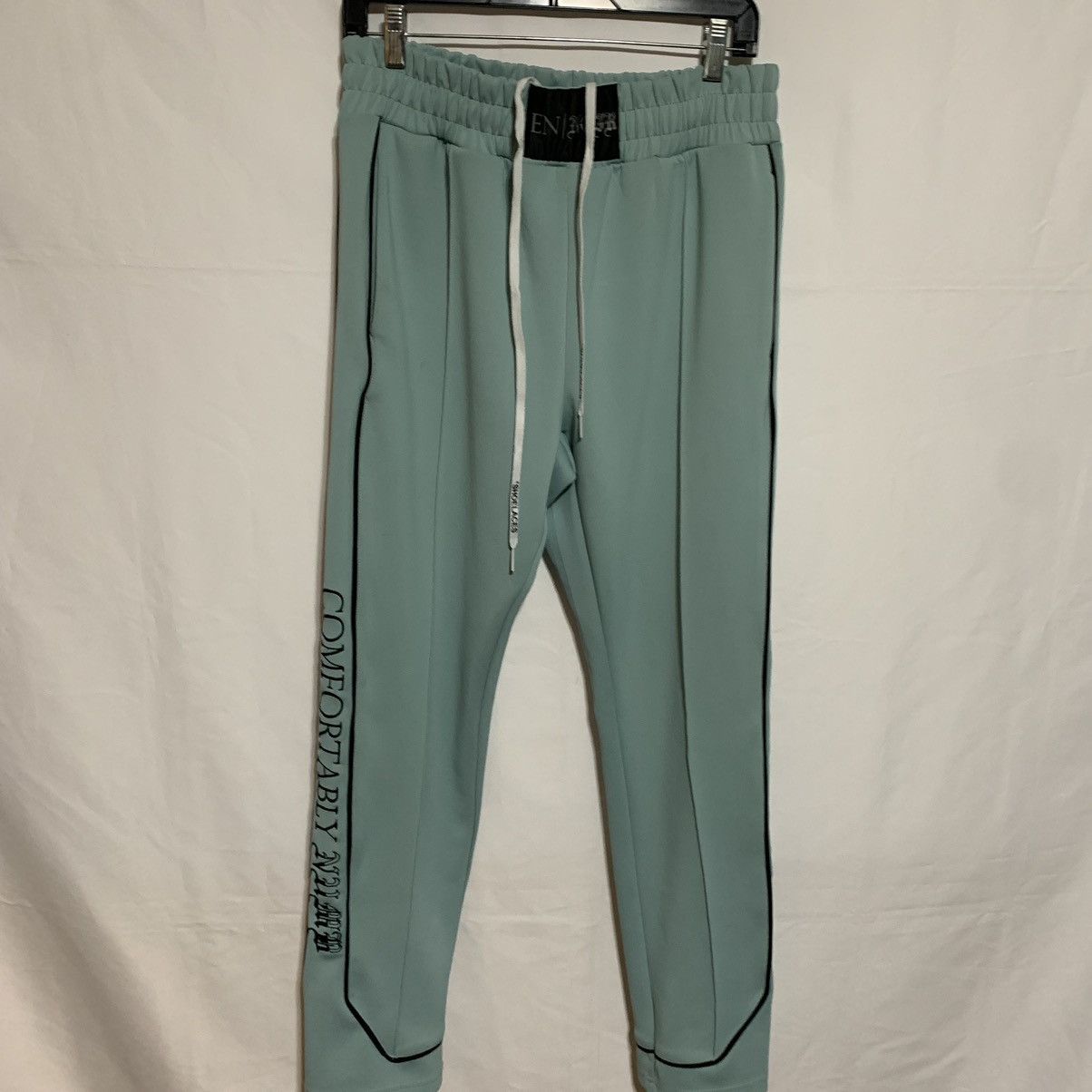 image of En Noir x Rob Garcia Comfortably Numr Track Pants in Mint Green, Men's (Size 30)