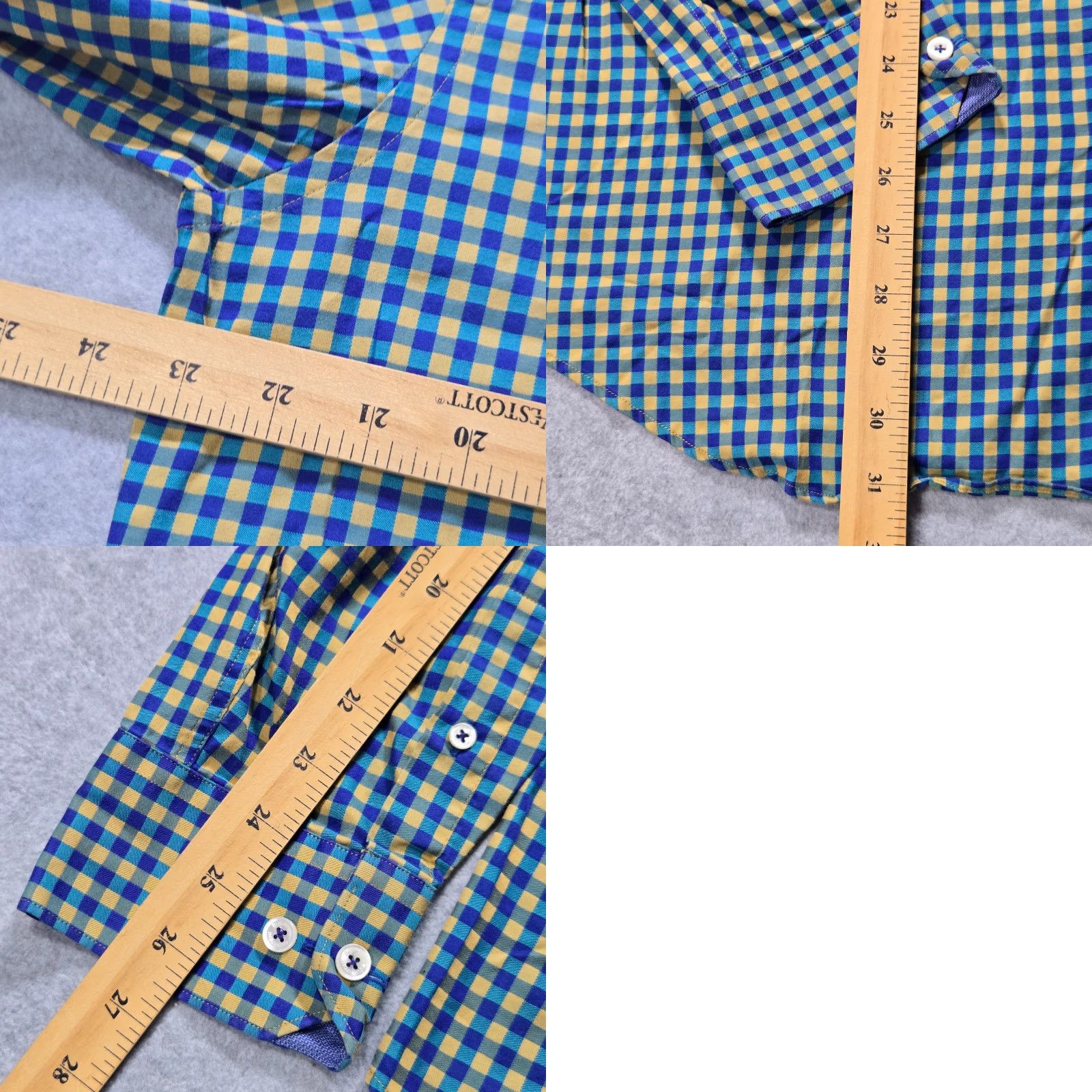 BUGATCHI Bugatchi Uomo Button-Up Shirt Mens Medium Cotton Checkered Shaped Fit Multicolor Warm Weather Casual Size 40R - 9 Thumbnail