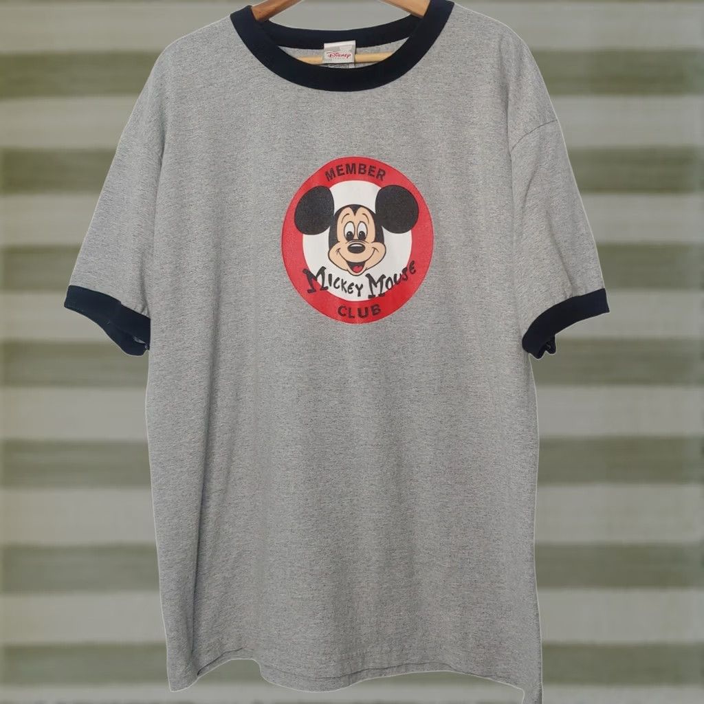 Disney Mickey Mouse Club Member Disney Store Shirt 2XL Gray Ringer T Shirt Short Sleeve Men Size US XXL / EU 58 / 5 - 1 Thumbnail