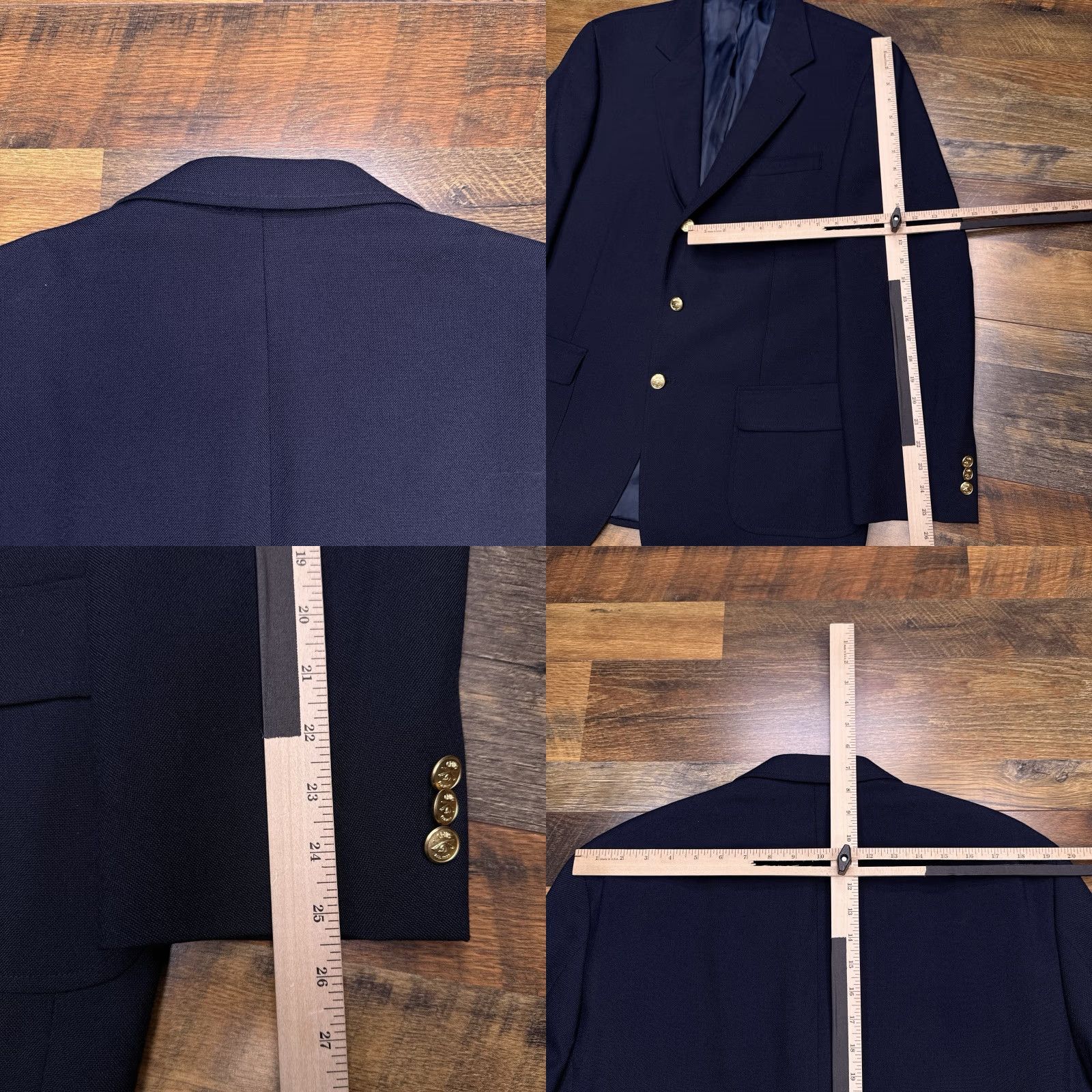Orvis Orvis Blazer 44R Navy/Blue Three-Button Wool-Blend Sport Coat Jacket Men Regular Notch Lapel Solid Vintage: No Size 44R - 9 Thumbnail