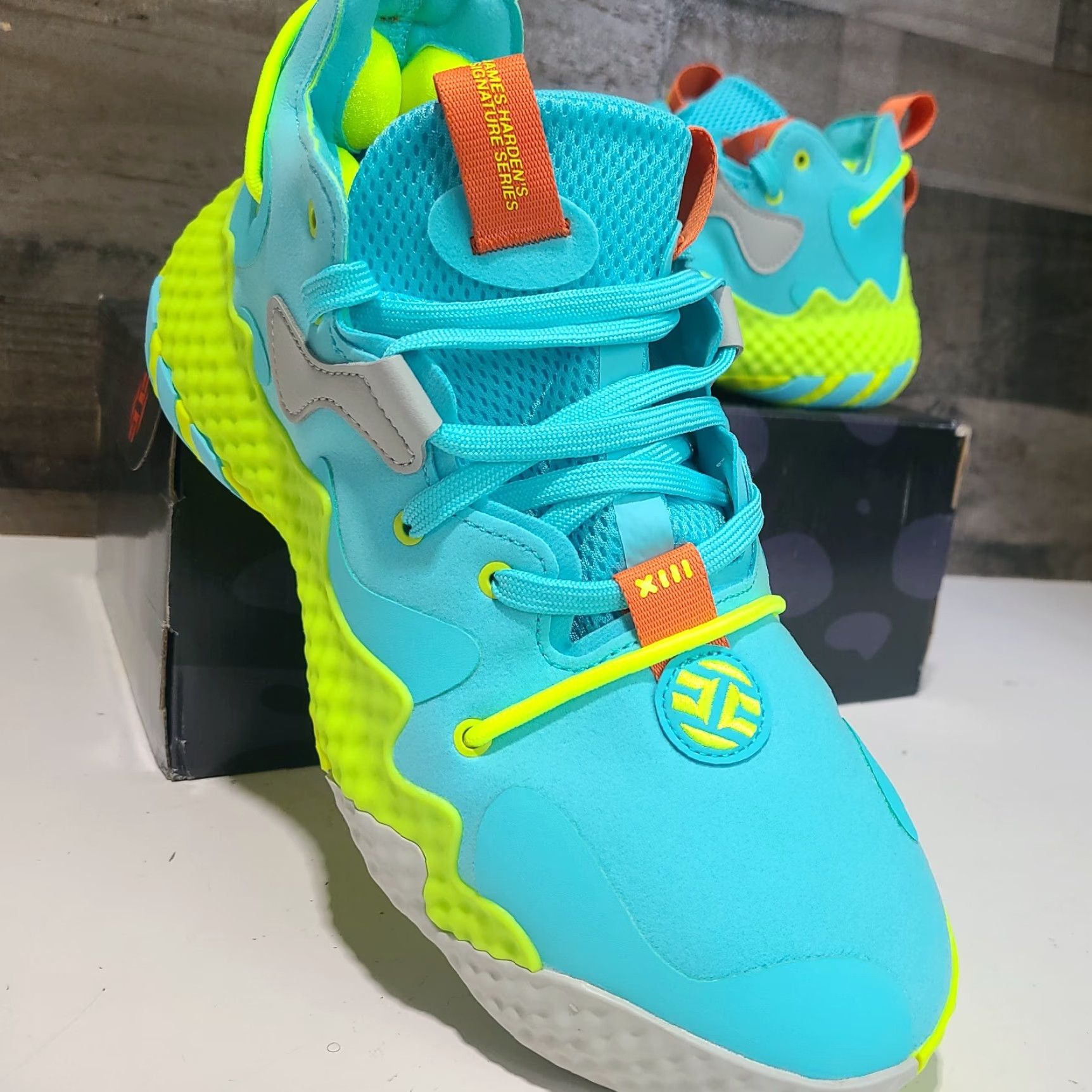 Adidas Adidas Harden Vol. 6 Pulse Aqua Solar Yellow GV8703 Men Size 10 Basketball Low Top Shoes Size US 10 / EU 43 - 2 Thumbnail