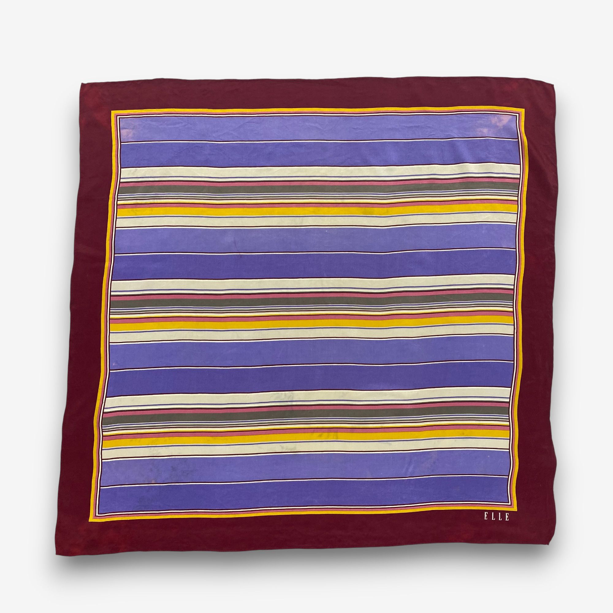 Japanese Brand Vintage Elle SILK Scarf Twill Stole Wraps Scarves Size ONE SIZE - 2 Thumbnail
