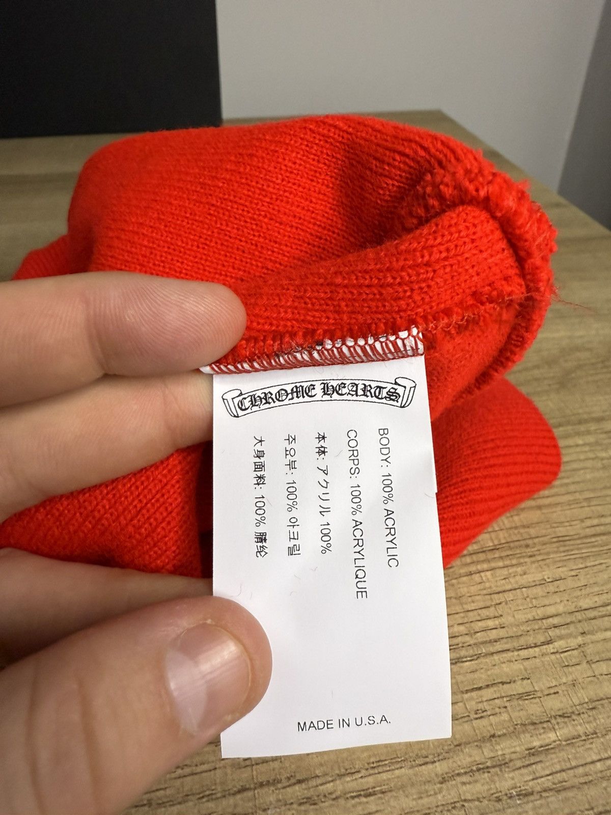 Chrome Hearts Chrome Hearts Red Beanie Size ONE SIZE - 2 Thumbnail