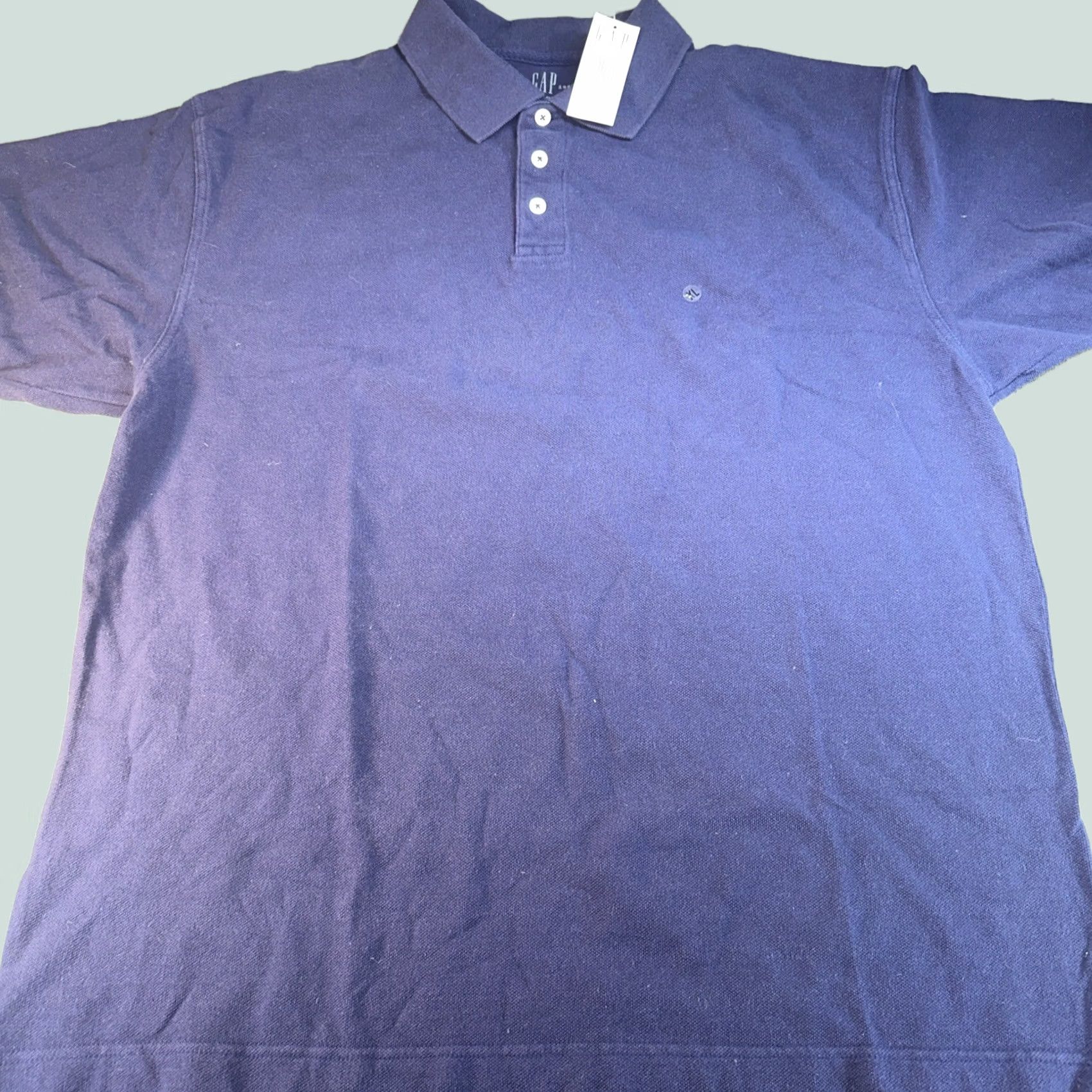 Gap VINTAGE Gap Polo Shirt Mens XL Blue Heavy Cotton Knit Short Sleeve Collared Button Closure Regular Fit All Seasons Size US XL / EU 56 / 4 - 1 Thumbnail