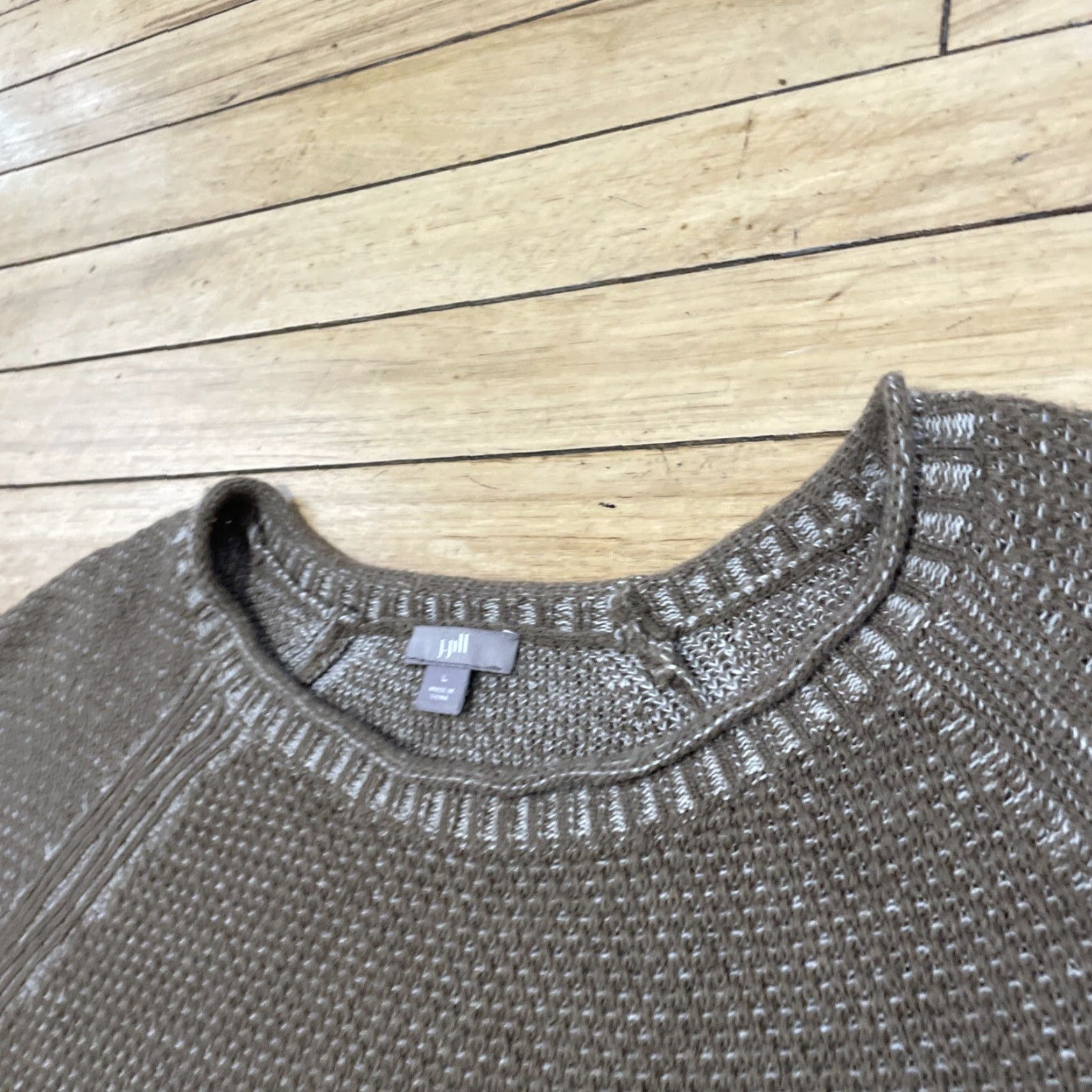 J. Jill J. Jill Womens Sweater Dress Wool Blend Brown Knit Boat Neck Raglan Sleeve L Size L / US 10 / IT 46 - 5 Thumbnail