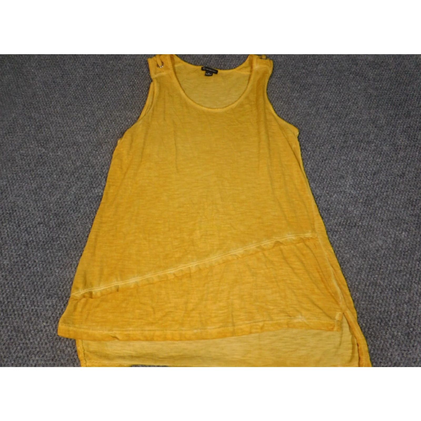 Vintage New Directions Womens Blouse Medium Yellow Sleeveless Tank Pullover Knit Cotton Raglan Sleeve Pocket Casual Modern Size M / US 6-8 / IT 42-44 - 3 Thumbnail