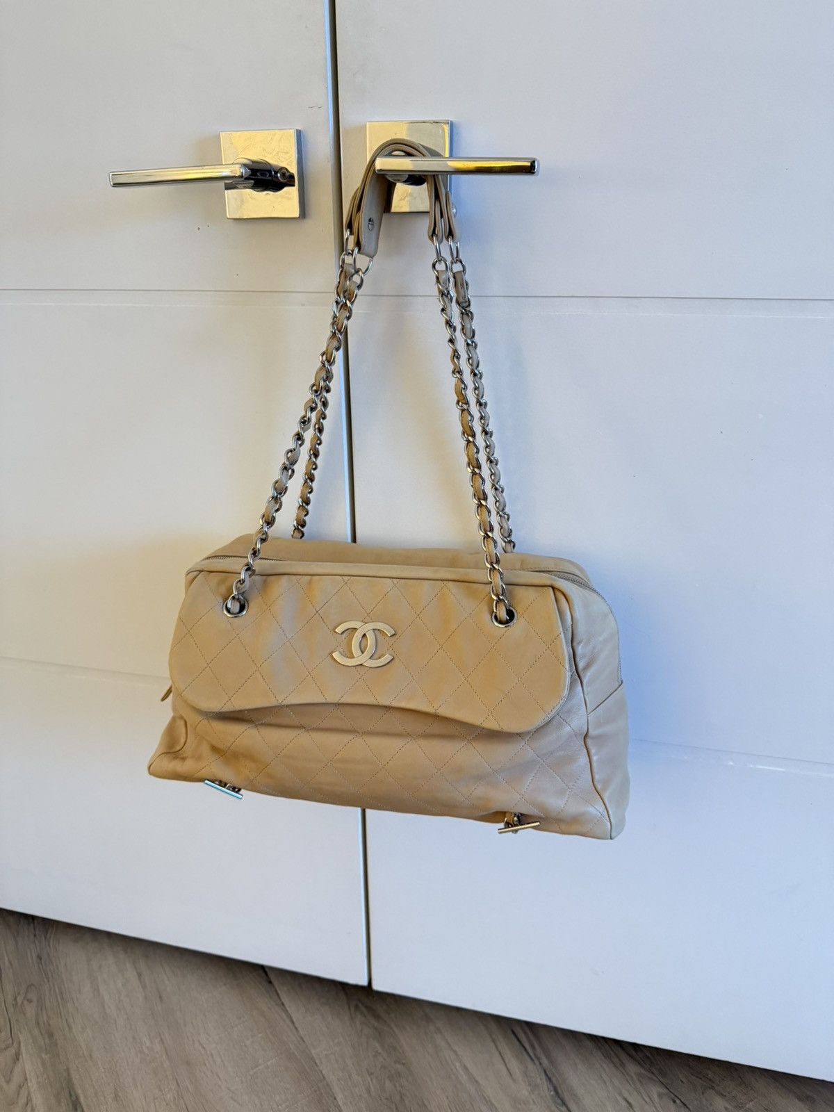 Chanel Chanel Sharpei Lambskin Quilted Bowler (Beige) Size ONE SIZE - 11 Thumbnail