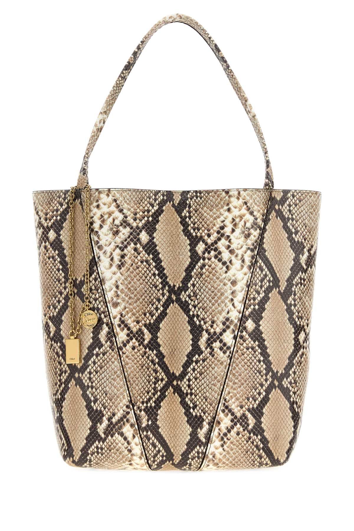 Printed Leather Chloe Spin Shopping Bag, Women's
