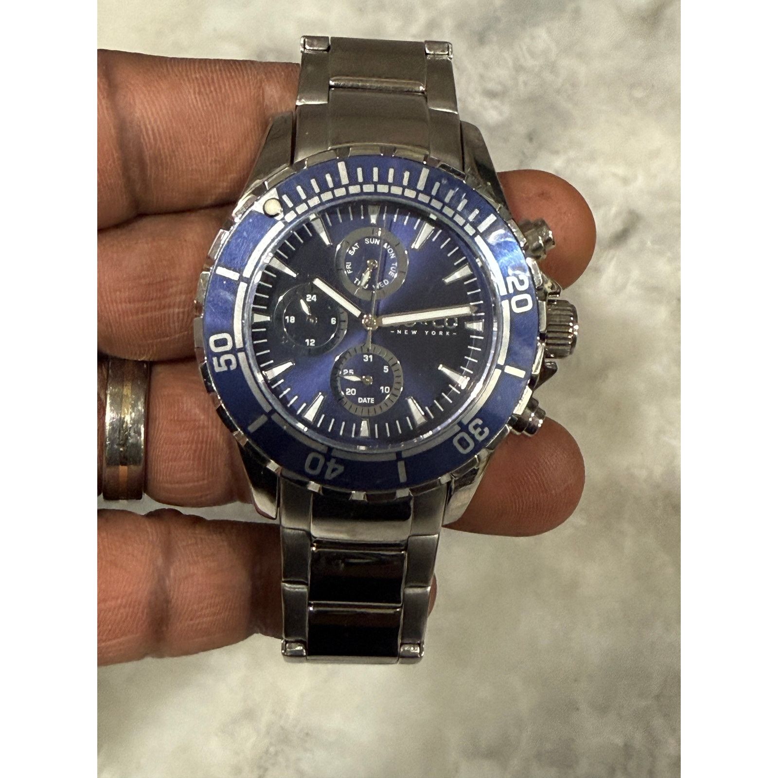 SO&CO New York Men’s Blue Dial Watch Stainless Steel