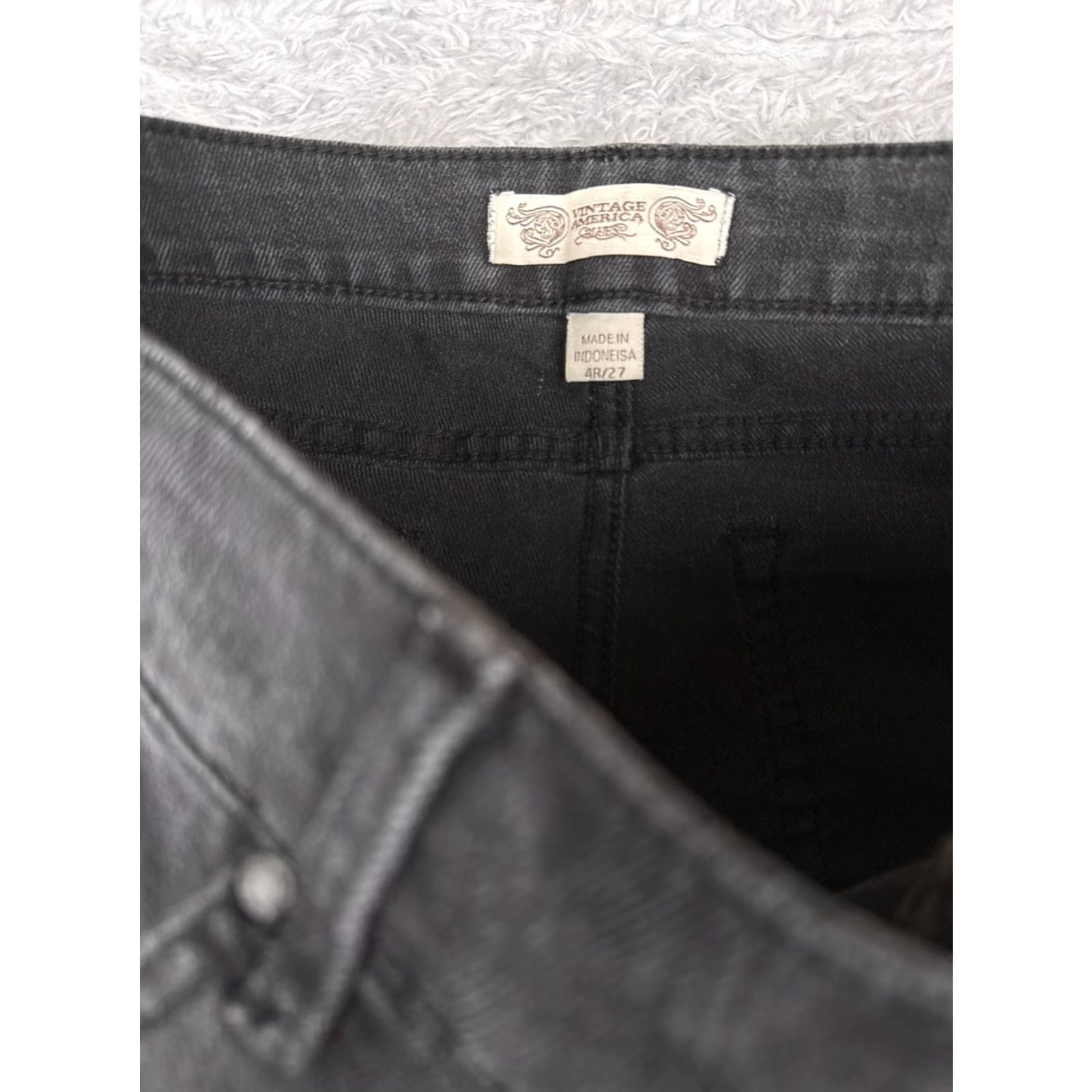Vintage VINTAGE Vintage America Blues Jeans Womens 4 Black Straight Mid Rise Cotton Blend 29x31 Jeans Size 27" / US 4 / IT 40 - 6 Thumbnail