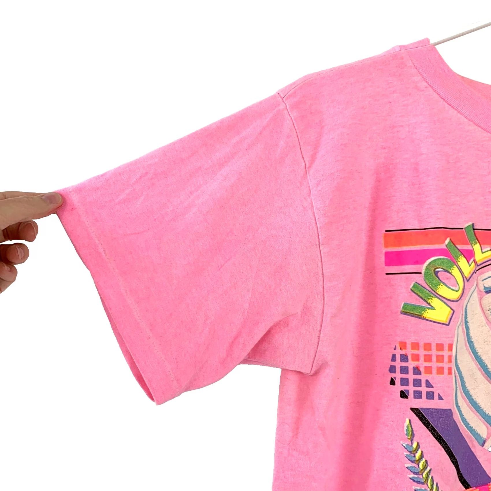 Pinko VINTAGE Schooner Bay Baseball/Volleyball Tee Shirt - Pink Graphic Print - Large - Unisex Adults Size US L / EU 52-54 / 3 - 2 Thumbnail