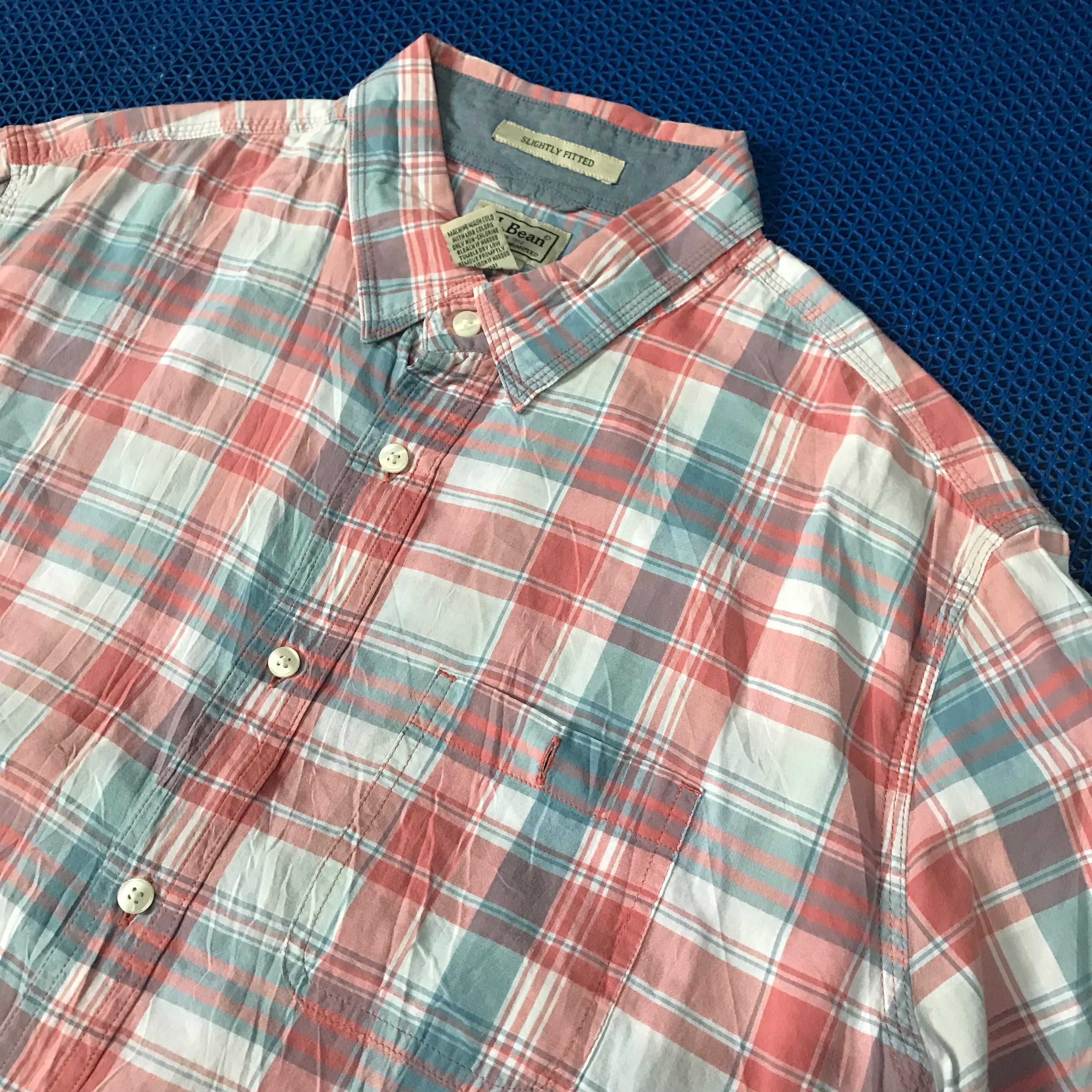 L.L. Bean LL Bean Plaid Tartan Madrass shirt Short Sleeves red Size US L / EU 52-54 / 3 - 6 Thumbnail