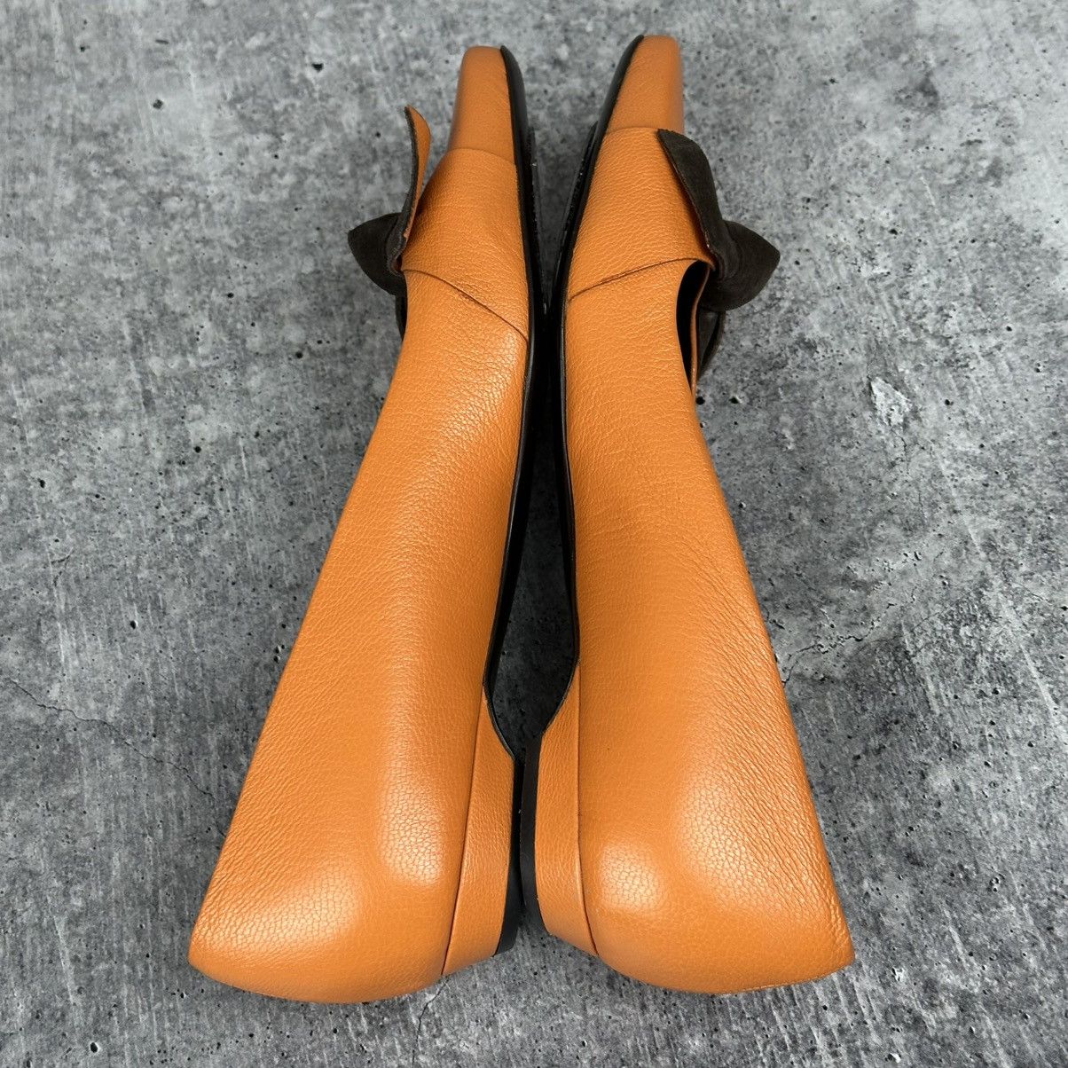 Miu Miu Vintage Miu Miu Bow Pointed Toe Leather Shoe Orange Sz 37 Size US 7 / IT 37 - 13 Thumbnail