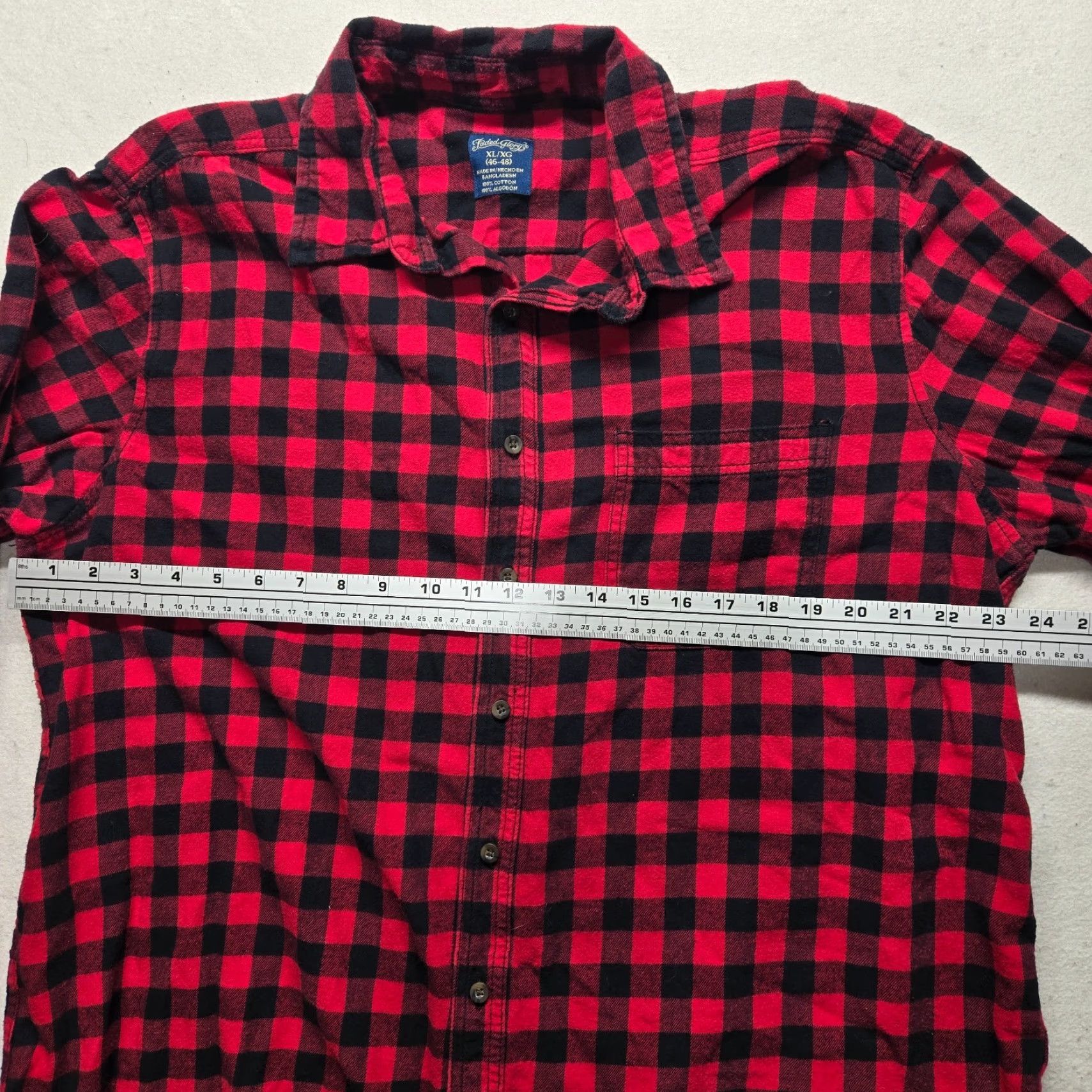 Faded Glory VINTAGE FADED GLORY Shirt Men XL Red Black Buffalo Plaid Flannel Button-Up Collared Pocketed Grunge 90s Mens Size US XL / EU 56 / 4 - 4 Thumbnail