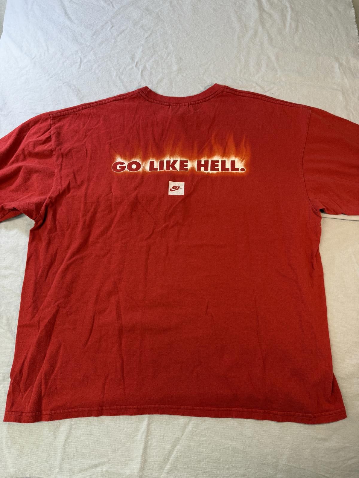 Nike Y2K Fire Nike Grey Tag T-shirt Nike Go Like Hell XL Size US XL / EU 56 / 4 - 1 Thumbnail