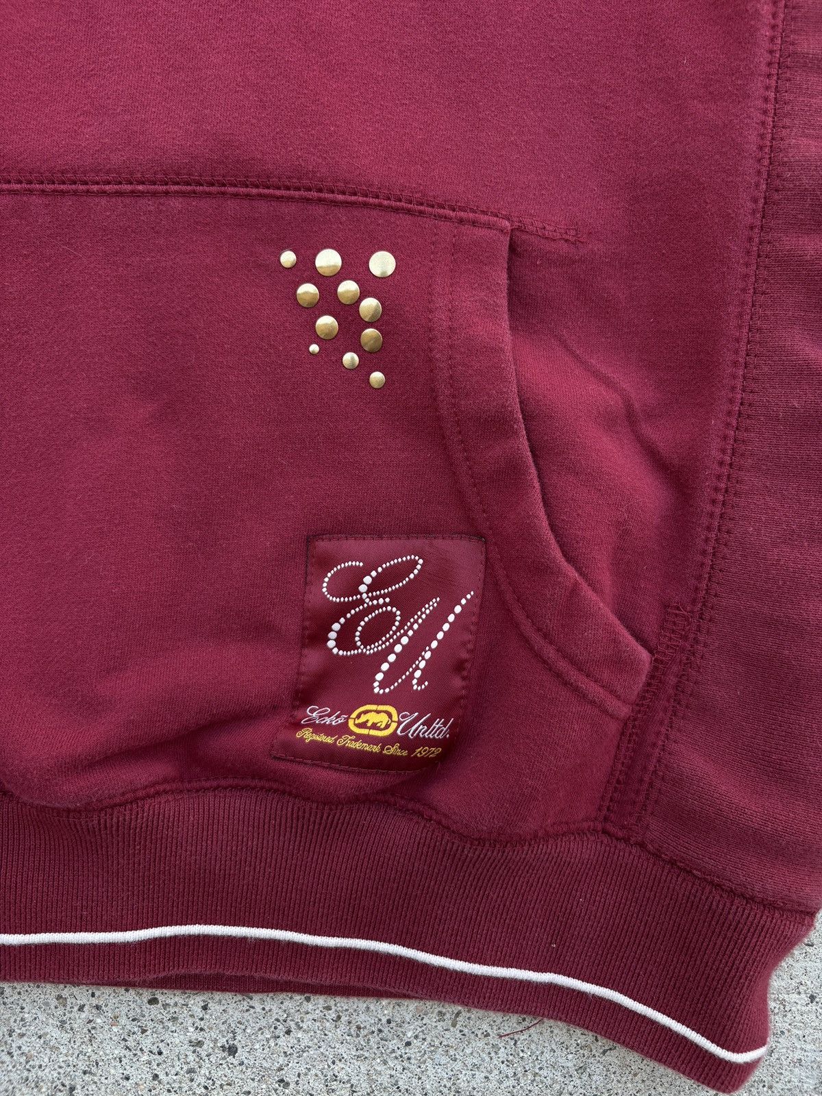 Ecko Unltd. Y2K ECKO UNLTD Rhino Rhinestones Burgundy/Gold Hoodie Size S Size US S / EU 44-46 / 1 - 4 Thumbnail