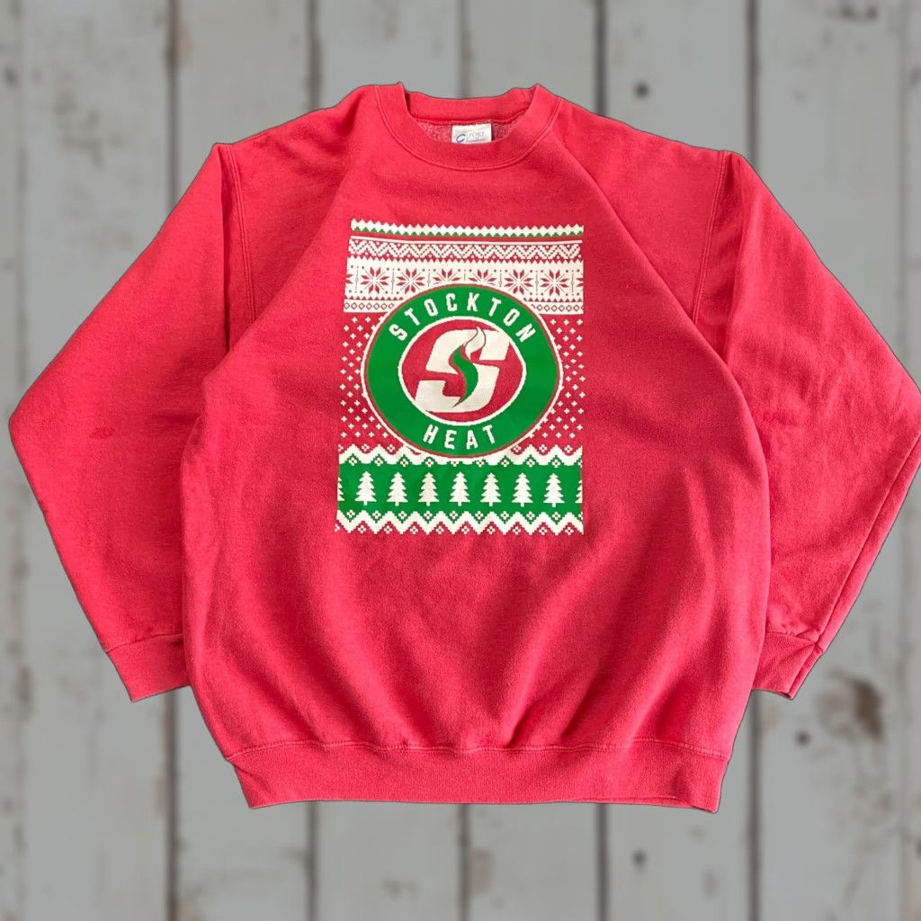 Port Authority VINTAGE Port Authority Stockton HEAT Christmas Crewneck Sweater Sweatshirt Red L Unisex Adults Long Sleeve Crew Neck Cotton Fleece Size US L / EU 52-54 / 3 - 1 Thumbnail
