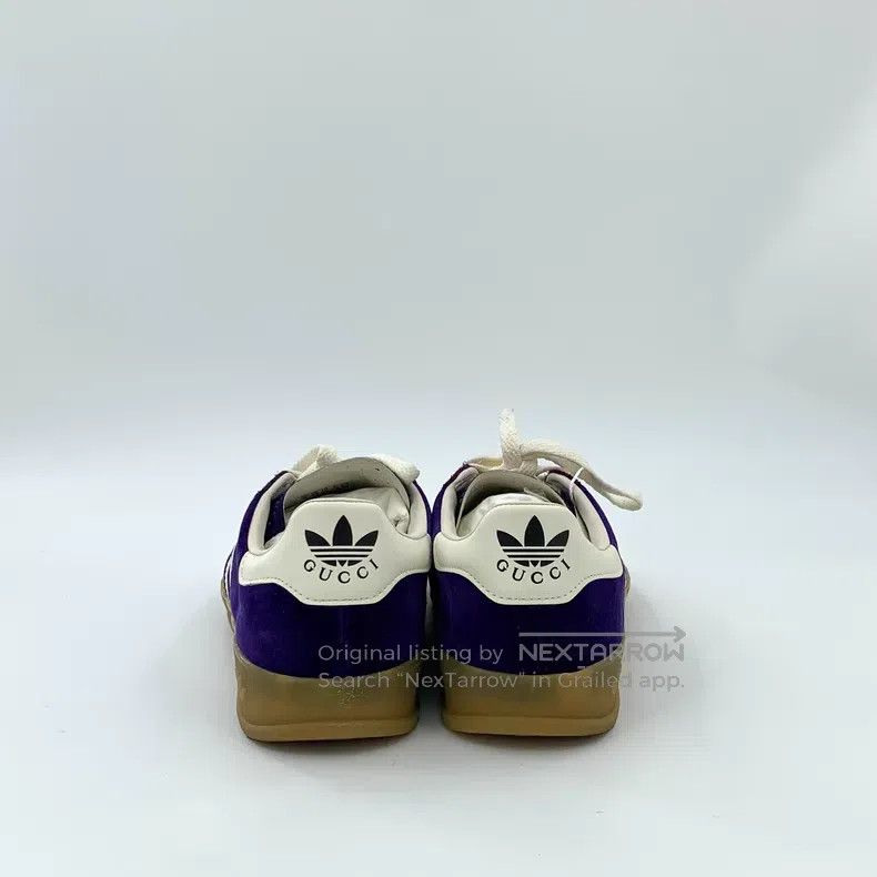 Gucci Gucci Dark purple suede lacing casual flat shoes German tr Size US 5.5 / IT 35.5 - 4 Thumbnail