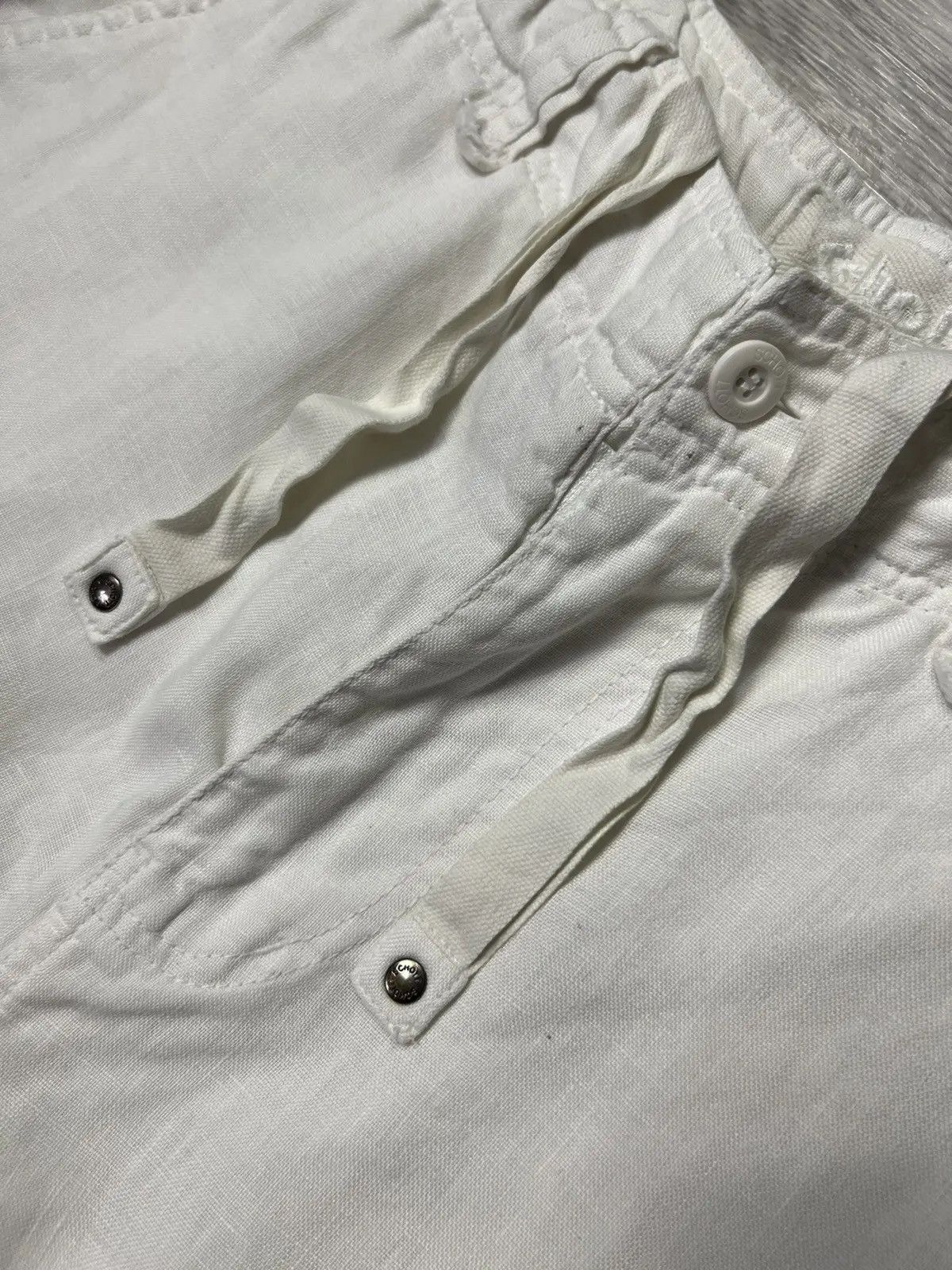 Schott × Vintage Rare Vintage Schott NYC White Cargo Linen Shorts Size US 33 - 6 Thumbnail