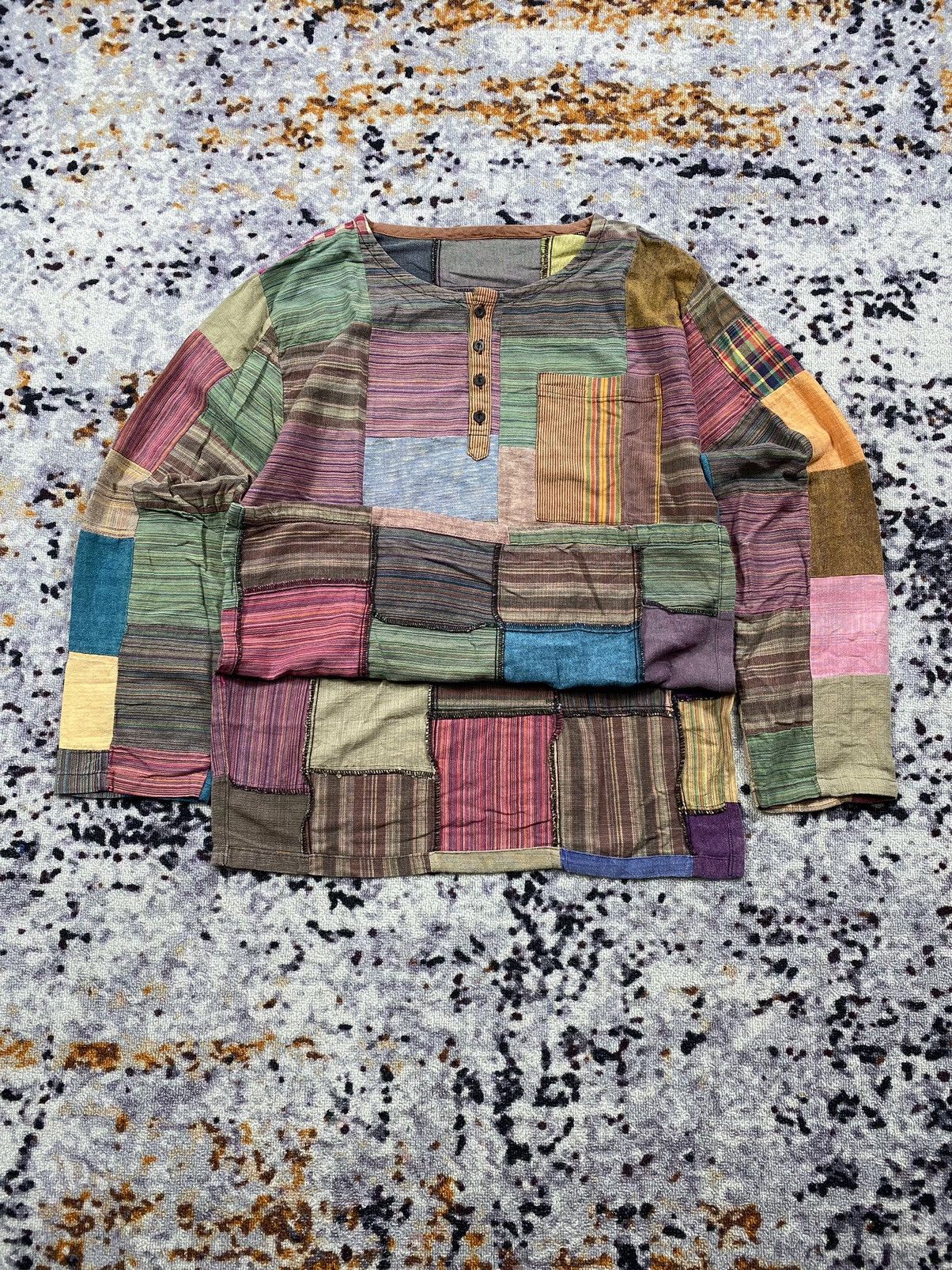 Japanese Brand “RARE” Ganesha Patchwork kapital style Size US L / EU 52-54 / 3 - 4 Thumbnail