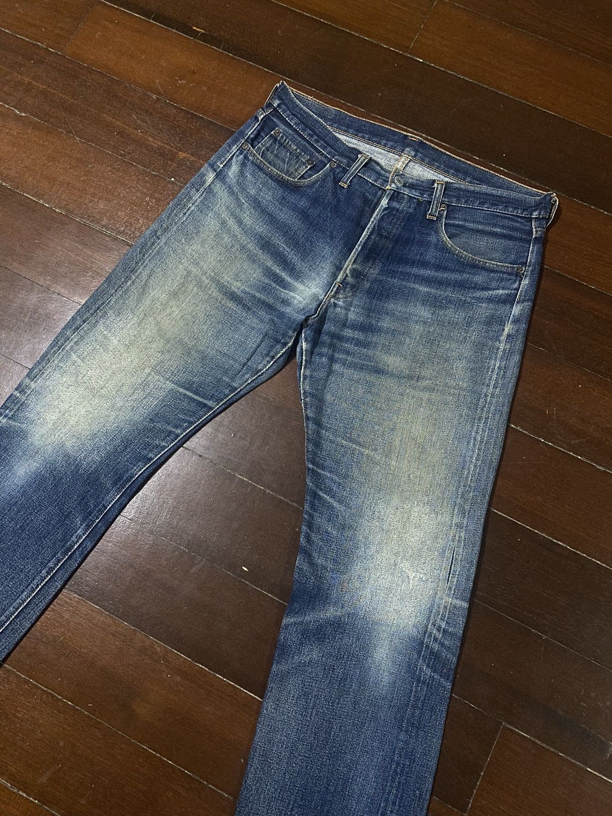 Denime Vintage 90s DENIME JAPAN Distress Mud Denim Selvedge Jeans Size US 36 / EU 52 - 5 Thumbnail