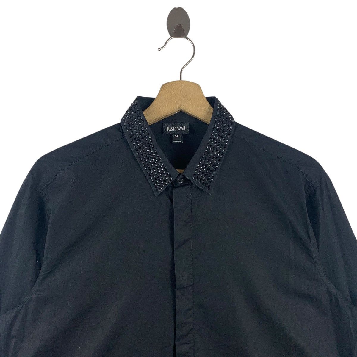 Designer × Roberto Cavalli JUST CAVALI button up black shirt Size US M / EU 48-50 / 2 - 2 Thumbnail