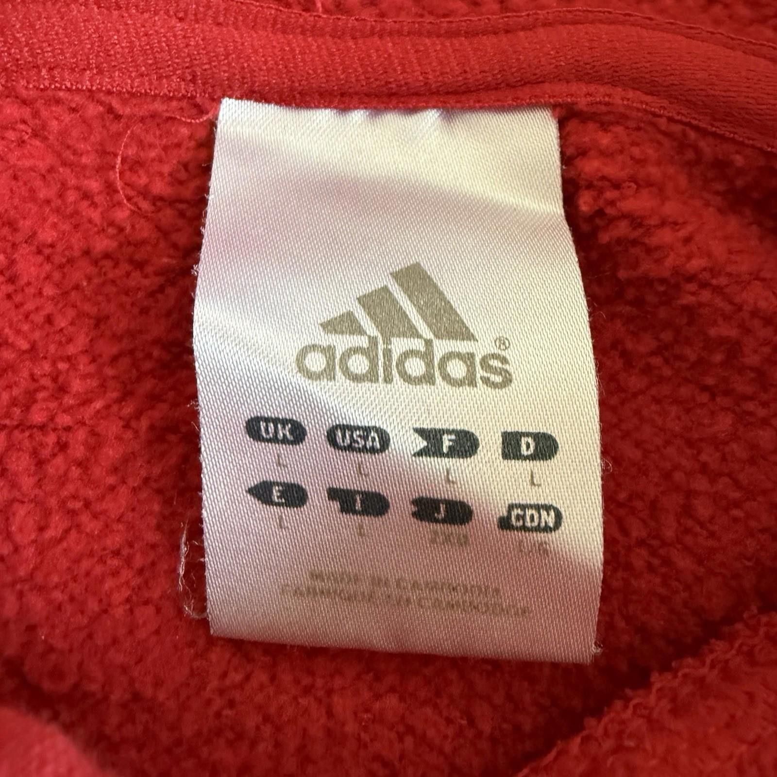 Adidas Vintage Y2K Adidas Baggy Hoodie Center Graphic Large Red Size US L / EU 52-54 / 3 - 3 Thumbnail