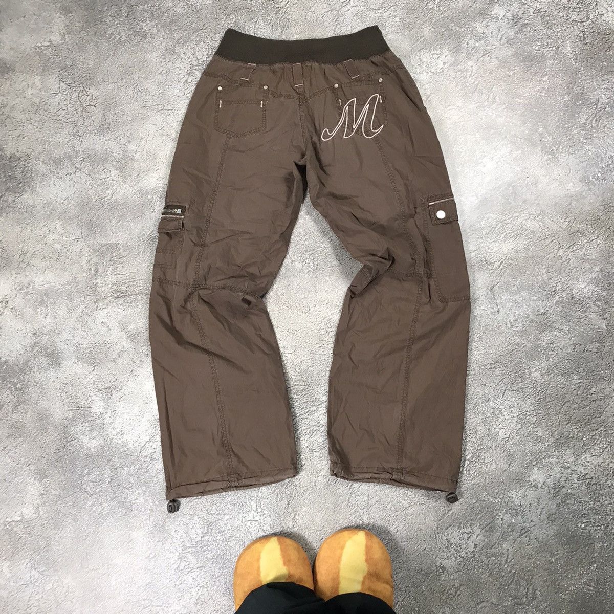 Vintage Vintage 90s Baggy Cargo Pants Brown Parachute Flared Rave 28 Size 28" / US 6 / IT 42 - 7 Thumbnail