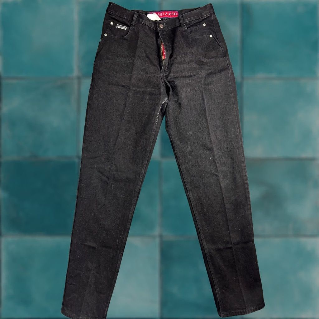 Vintage VINTAGE Posted Jeans Women's 13/14 x L36 Black Denim Relaxed Fit Mom Western Jeans Size 34" / US 12 / IT 48 - 1 Thumbnail
