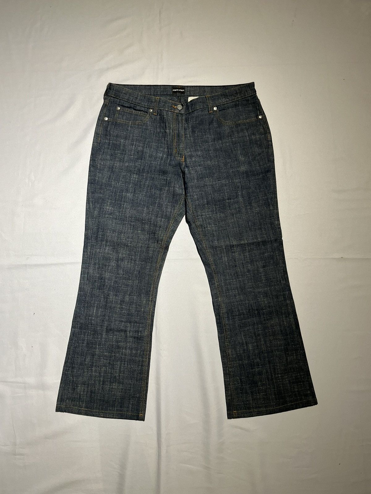 Giorgio Armani Vintage Denim Armani Baggy Jeans Distressed Y2K Style Size US 33 - 2 Thumbnail