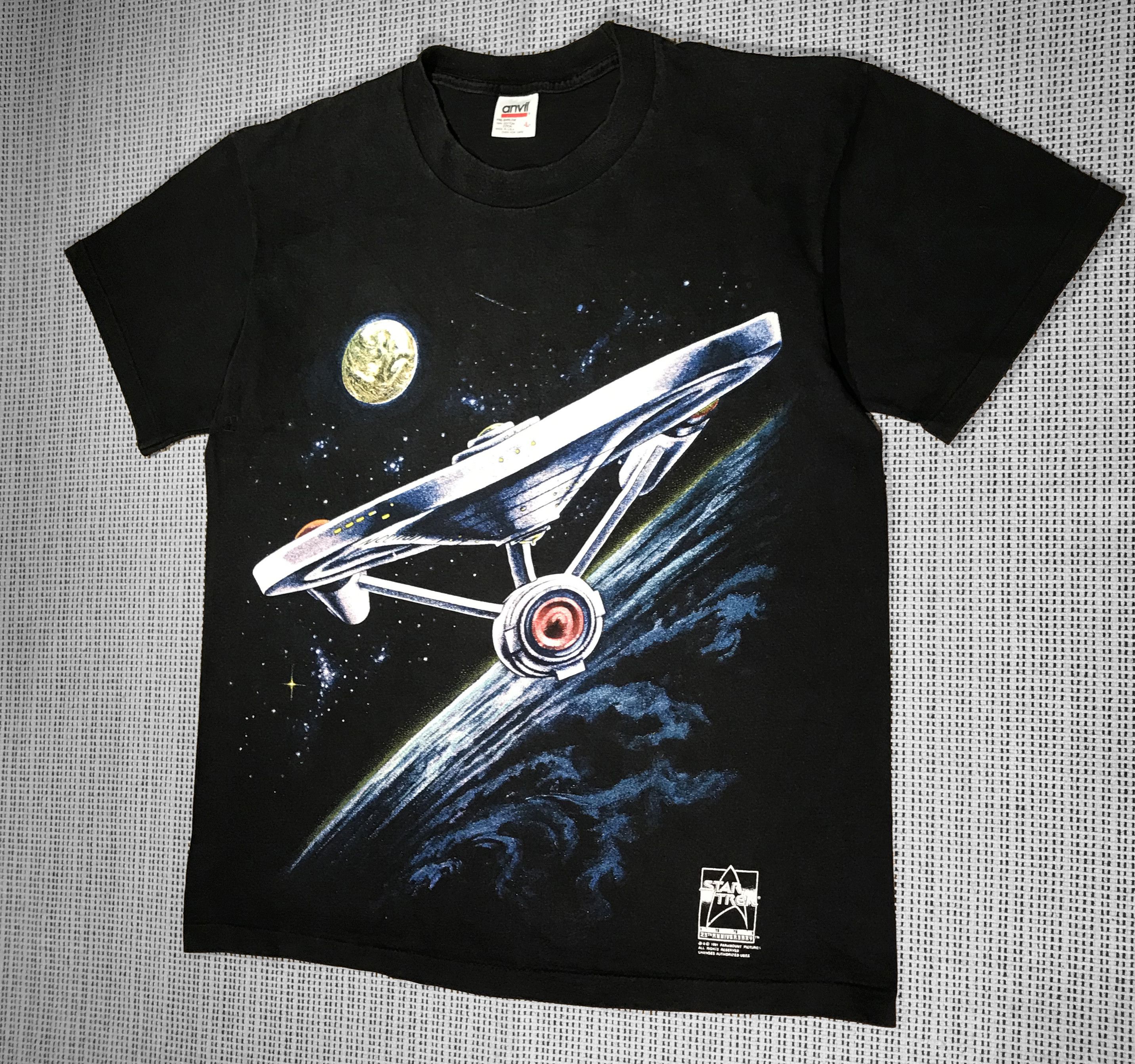 Anvil × Vintage Black vintage 1991 Star Trek AOP T-shirt (M) Size US M / EU 48-50 / 2 - 1 Thumbnail