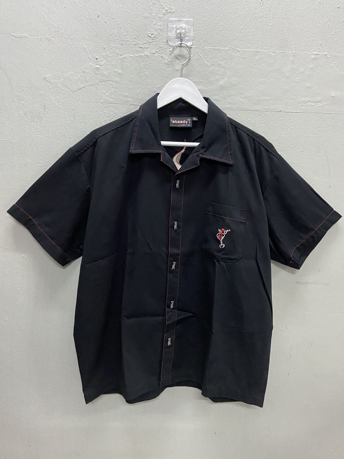 Vintage VINTAGE STEADY LAST CALL FLAME GUITAR BOWLING SHIRT Size US L / EU 52-54 / 3 - 1 Thumbnail