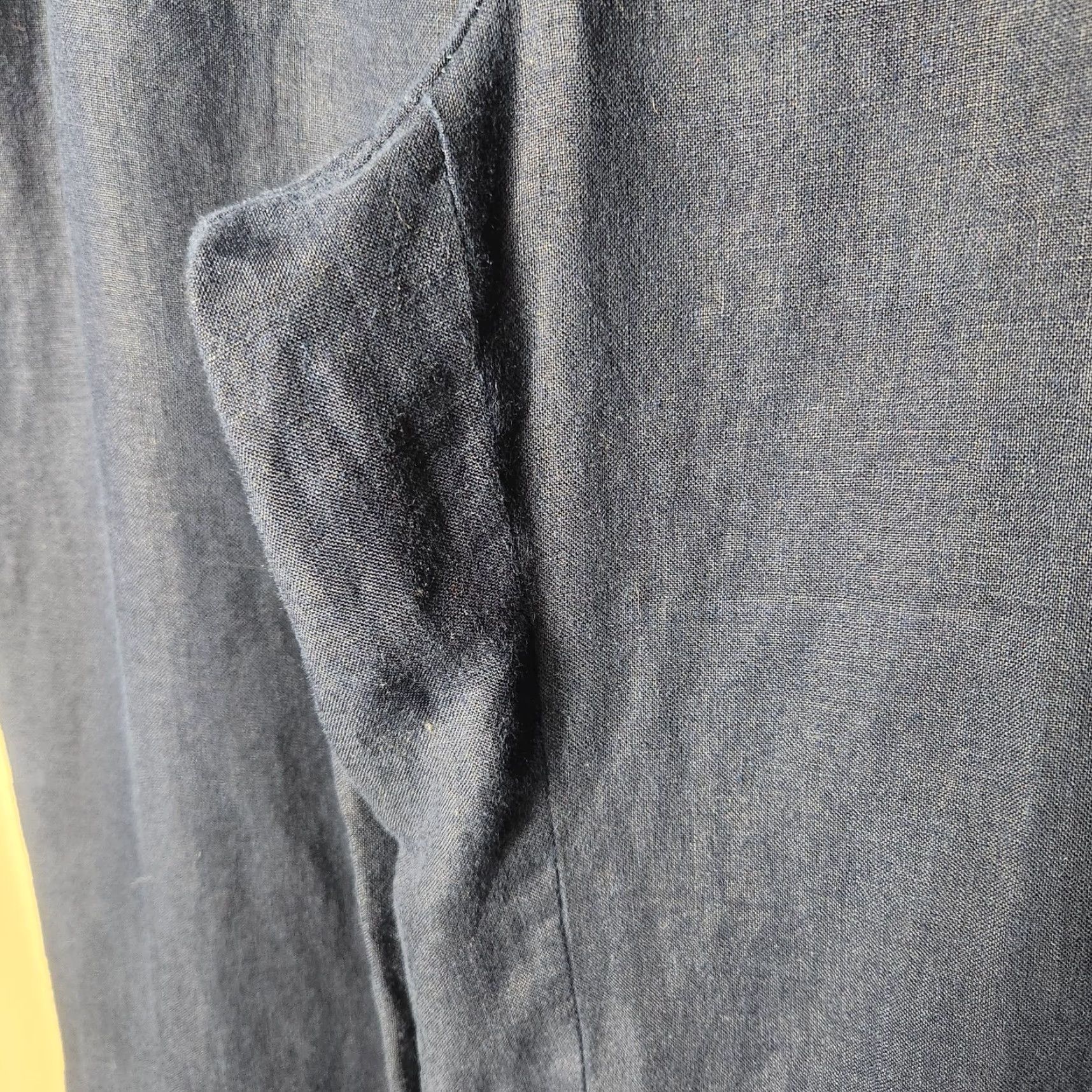 Ann Taylor Ann Taylor Loft Marisa 100% Linen Navy Mid Rise Wide Leg Pants Size 8 Size 30" / US 8 / IT 44 - 3 Thumbnail