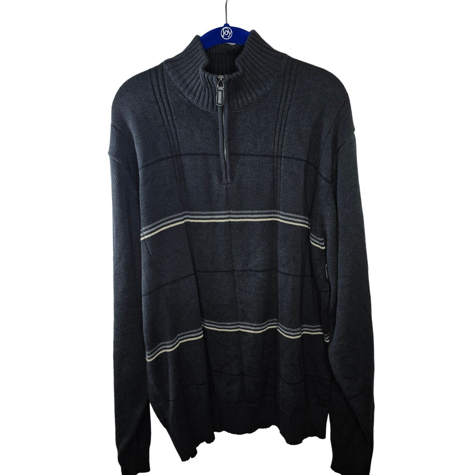 Oscar De La Renta Men's Oscar De La Renta 1/4 Zip Gray Sweater Size XXL Size US XXL / EU 58 / 5 - 1 Thumbnail