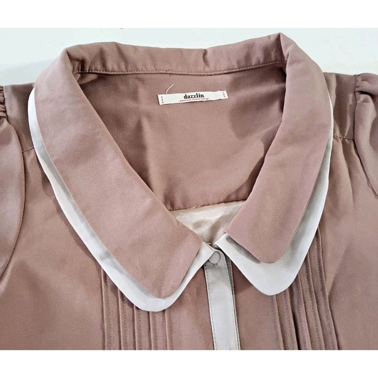 Vintage Dazzlin' Dress Casual Mini Sleeveless Chiffon Dusty Pink Flower Pockets Japan Size S Womens Size S / US 4 / IT 40 - 5 Thumbnail