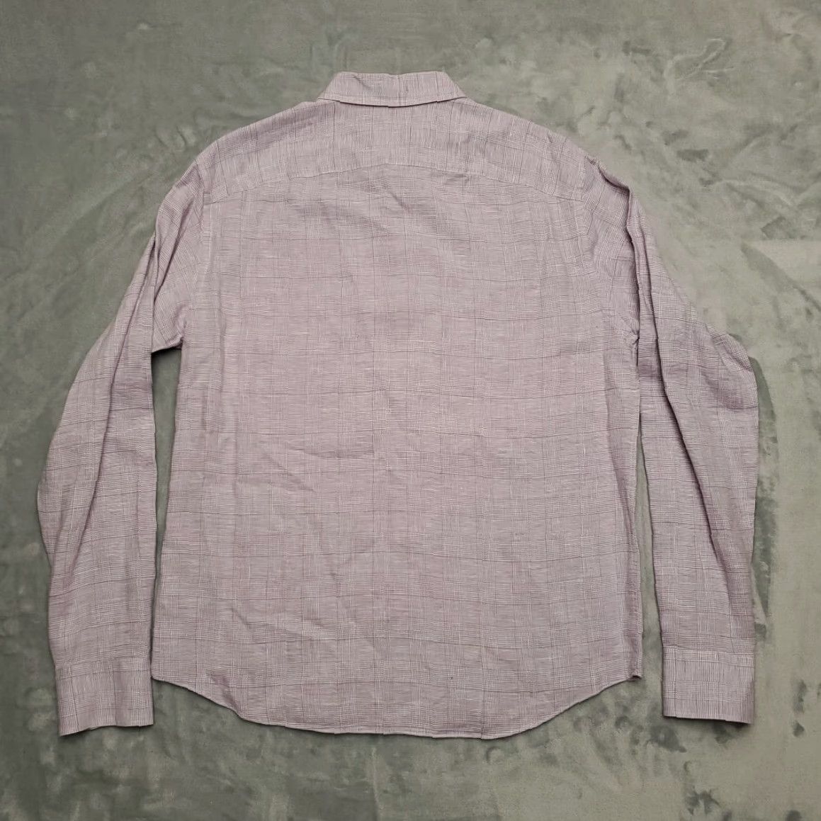 UNTUCKit VINTAGE Untuckit Shirt Mens Medium Purple Plaid 100% Linen Summer Comfort Classic Casual Mens Size US M / EU 48-50 / 2 - 6 Thumbnail