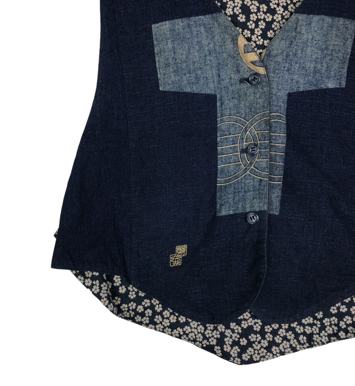 45rpm 🔥VINTAGE INDIGO BLUE BLUE JAPAN VEST BIG LOGO TRADITIONAL Size US S / EU 44-46 / 1 - 5 Thumbnail