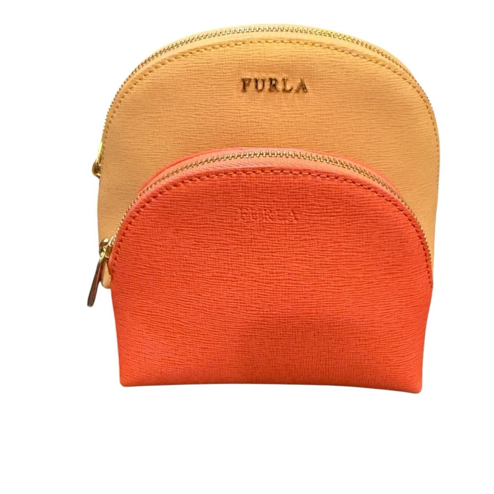 Furla Furla Blush Pink and Coral Half Moon Cosmetic Bag Set Size ONE SIZE - 1 Thumbnail