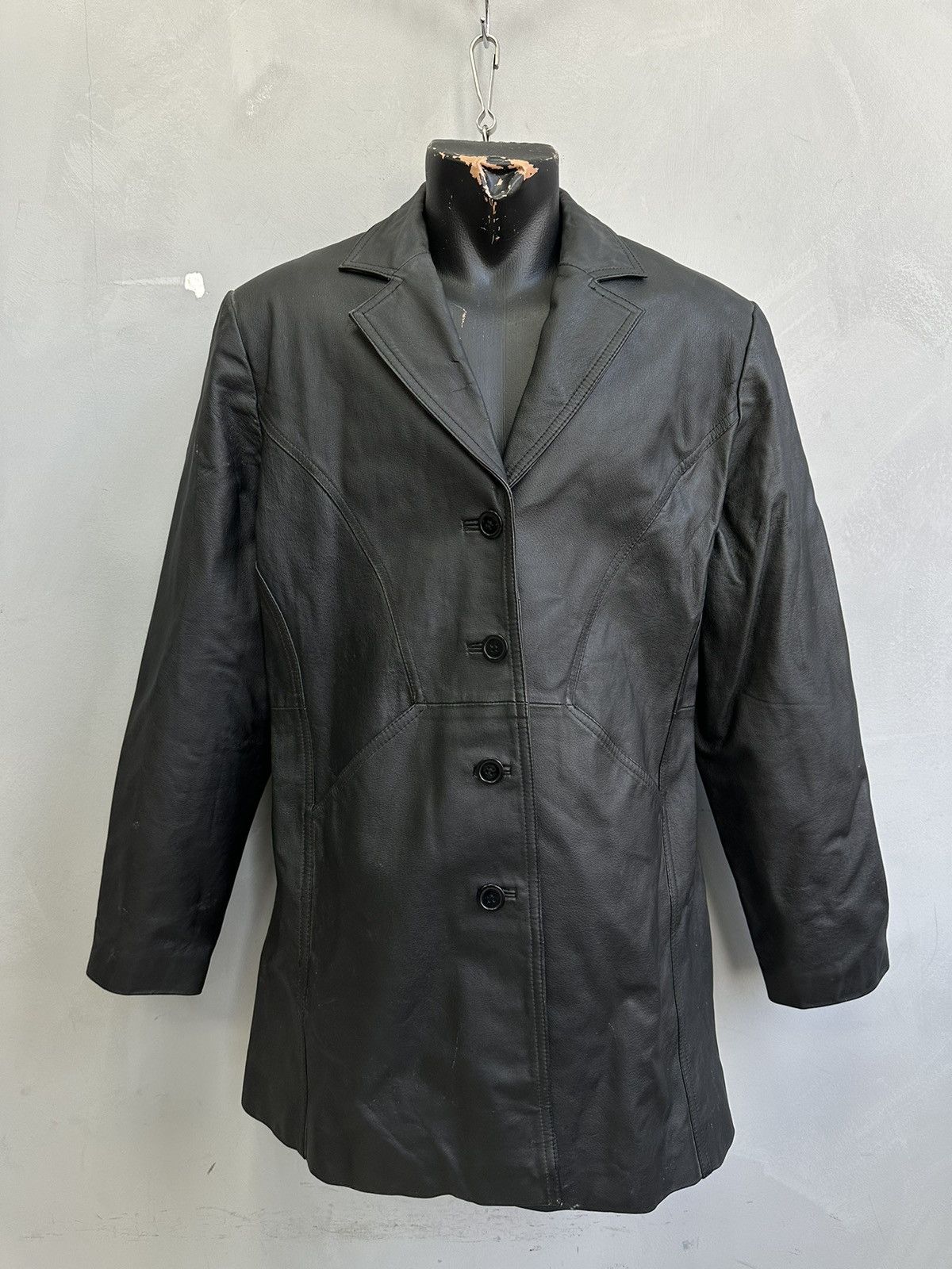 Other Vintage Leather Blazer Jacket Coat Distressed Jean Gautier Size US L / EU 52-54 / 3 - 1 Thumbnail