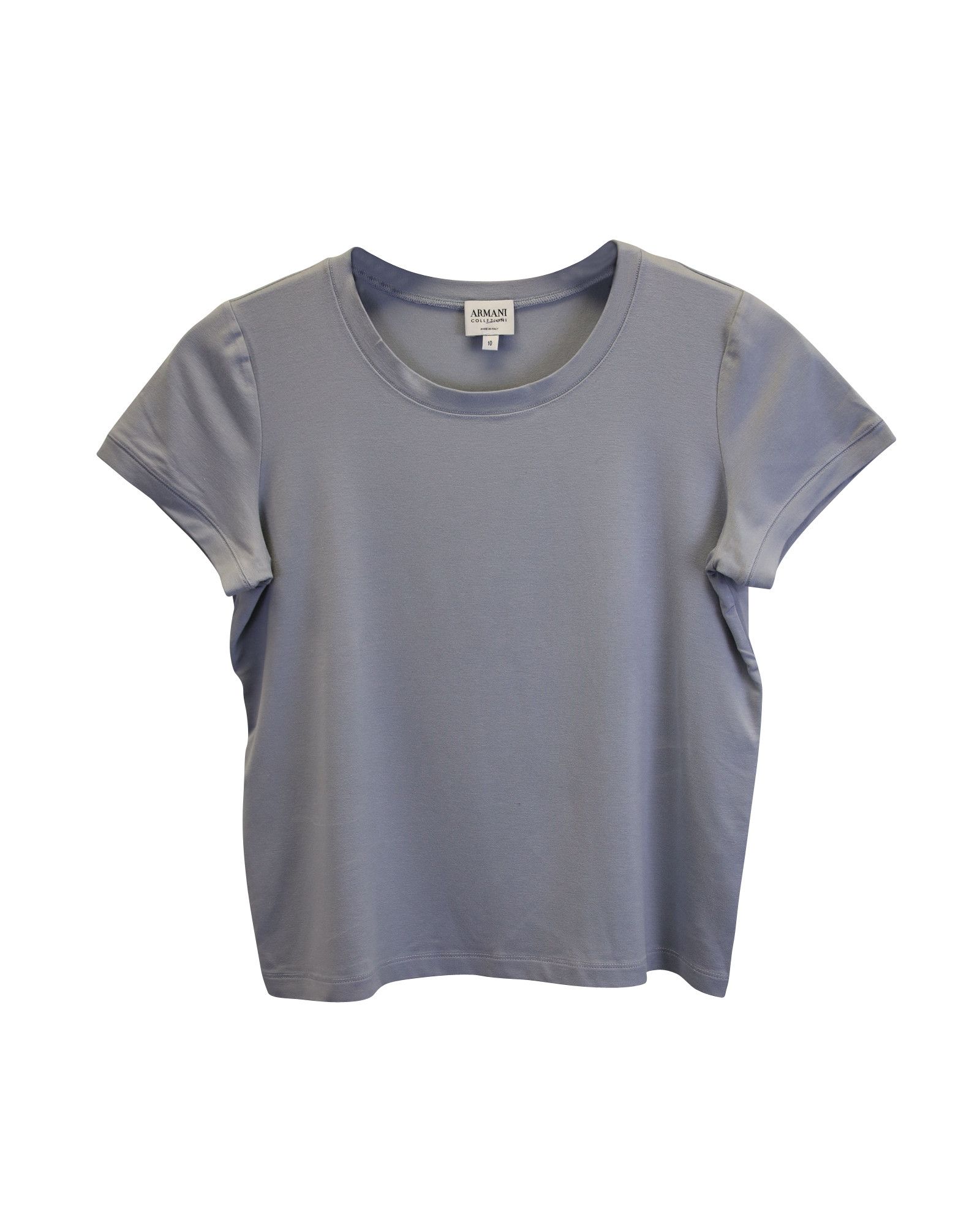 Armani Armani Collezioni Short Sleeve T-shirt in Light Grey Viscose Size XS / US 0-2 / IT 36-38 - 1 Thumbnail