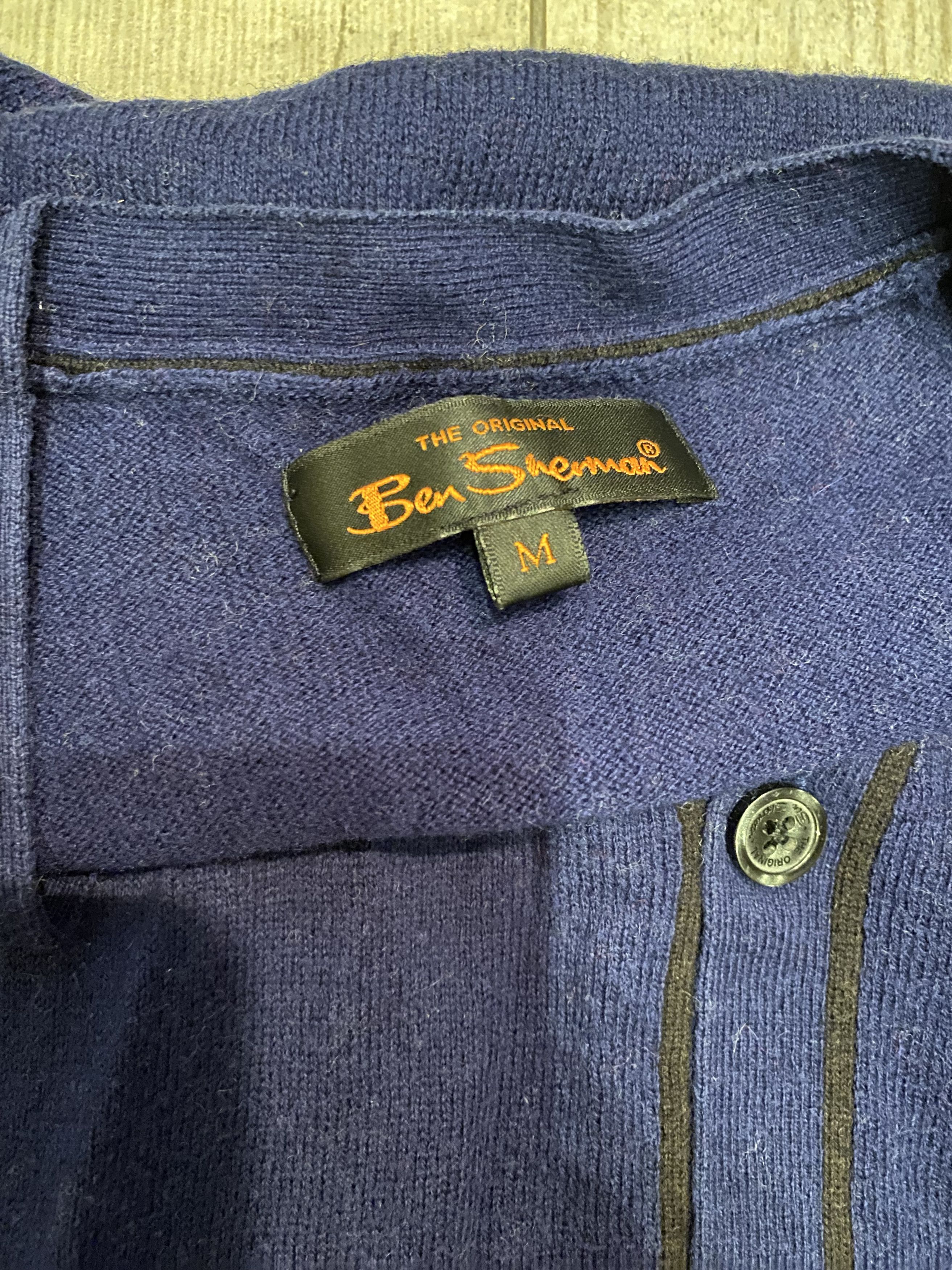 Ben Sherman Ben Sherman Blue Cardigan – Merino Wool & Cotton 💙✨ Size US M / EU 48-50 / 2 - 2 Thumbnail