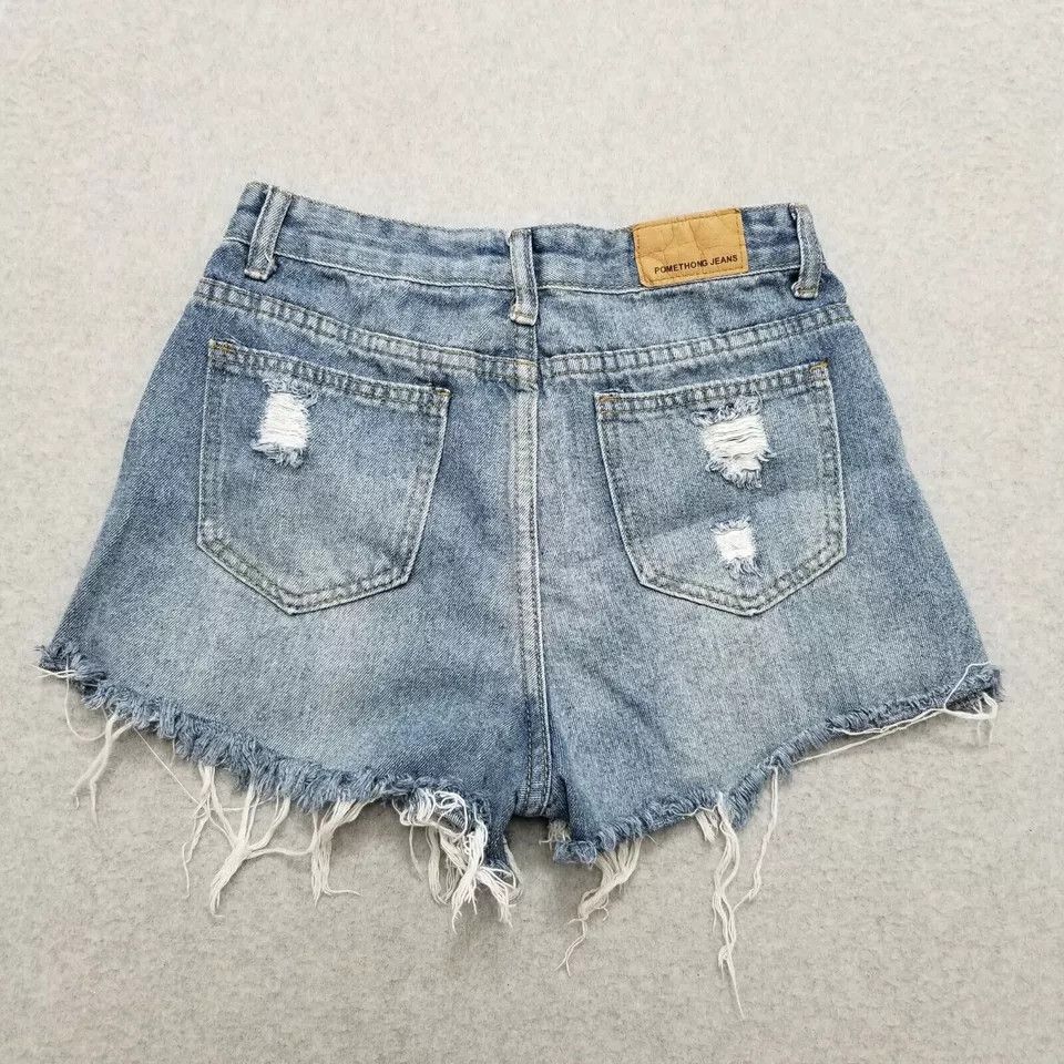 Other Pomethong Jeans Shorts Women Medium Blue Denim Distressed Size 25" / US 0 / IT 36 - 9 Thumbnail