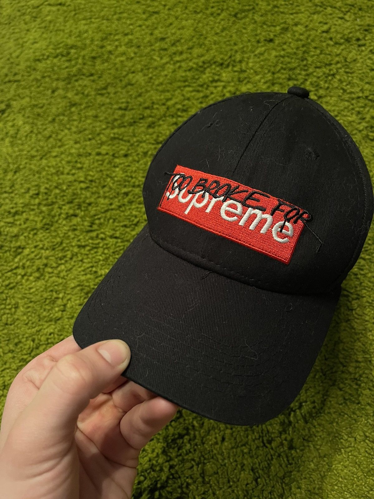 Designer × Vintage Too broke for Supreme bootleg box logo cap Size 32 - 6 Thumbnail